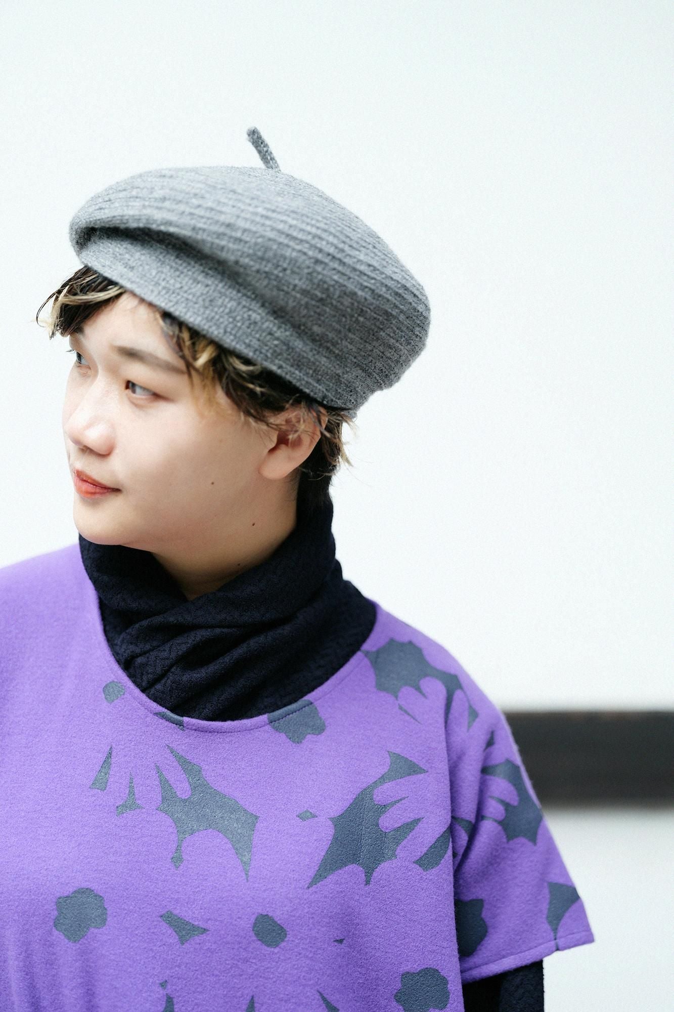 壓縮雙面編長方形洋裝/落落大方和留白江戸紫