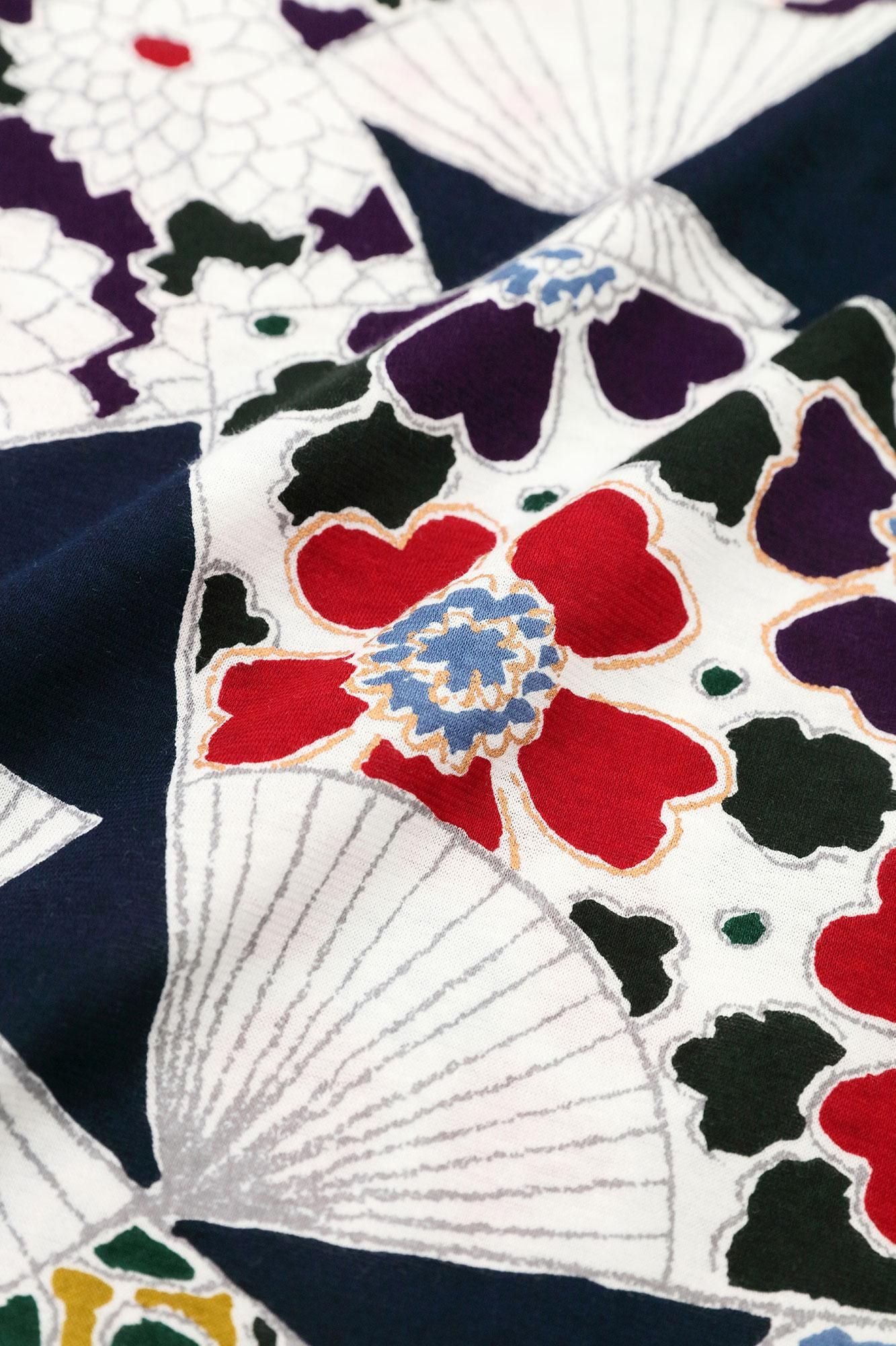 高領上衣/扇子深藍色