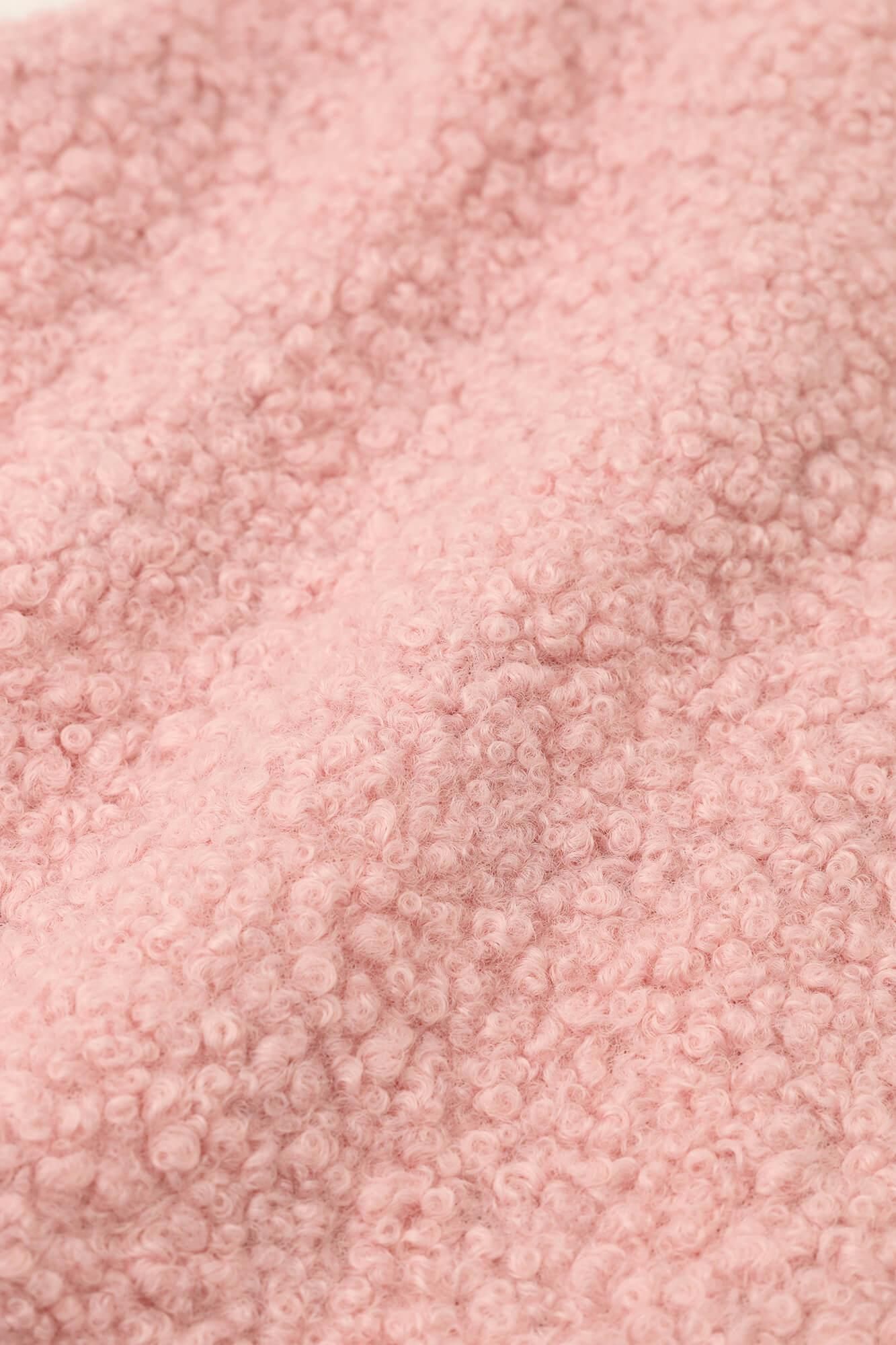 ●Boa Square Neck Poncho / Peach Color × Flower Grove