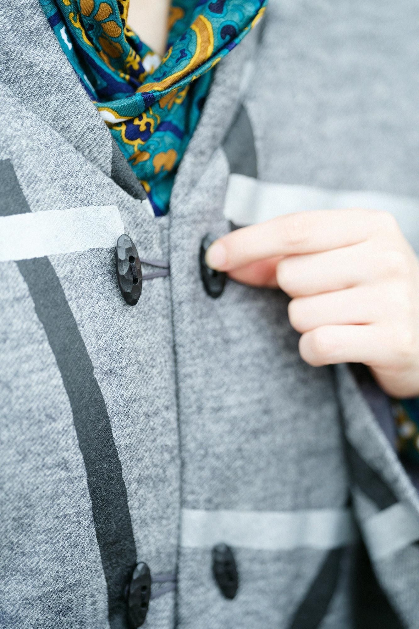 Édition Kersey Naginata karabaori (Nagina karabaori) Remplissage (Nakawataawase) / Tobi (Tobi) Gris chiné (Mokuhai)