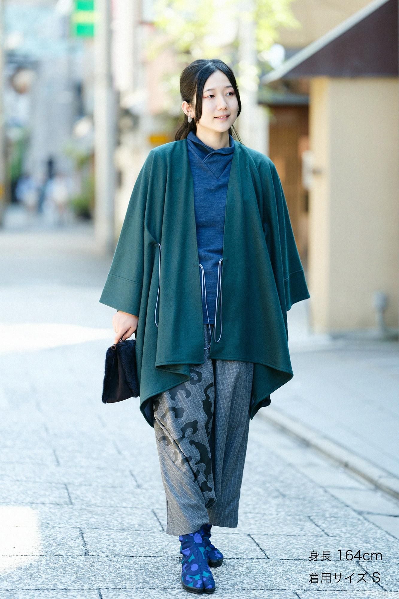 梳毛條紋富士(飛鼠褲)2.0/深灰色×怒濤