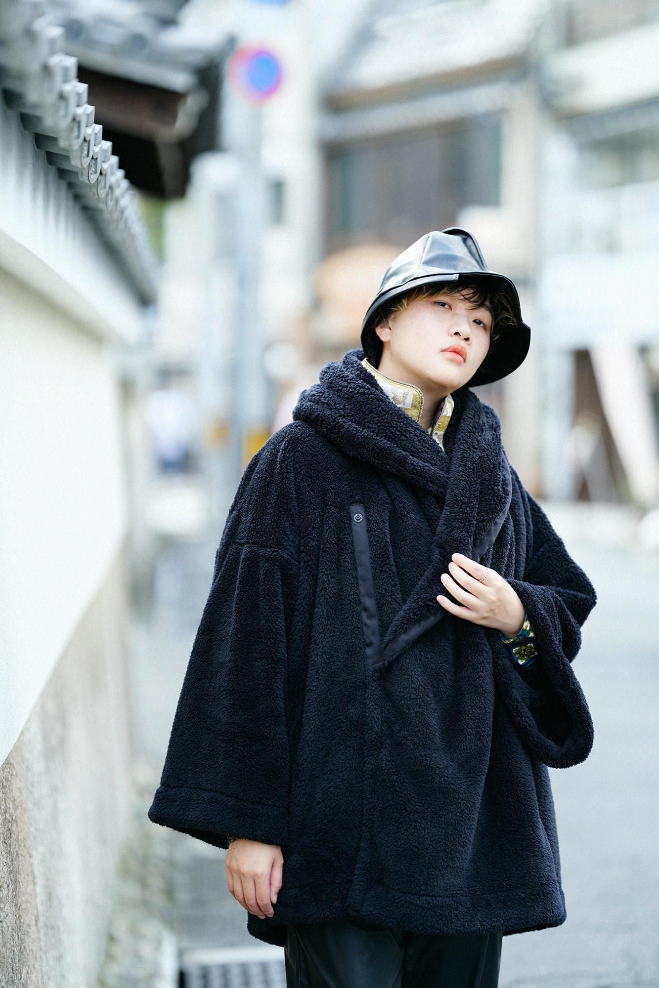 革 一条笠(いちじょうがさ) 錣(しころ)/濡羽色(ぬればいろ)