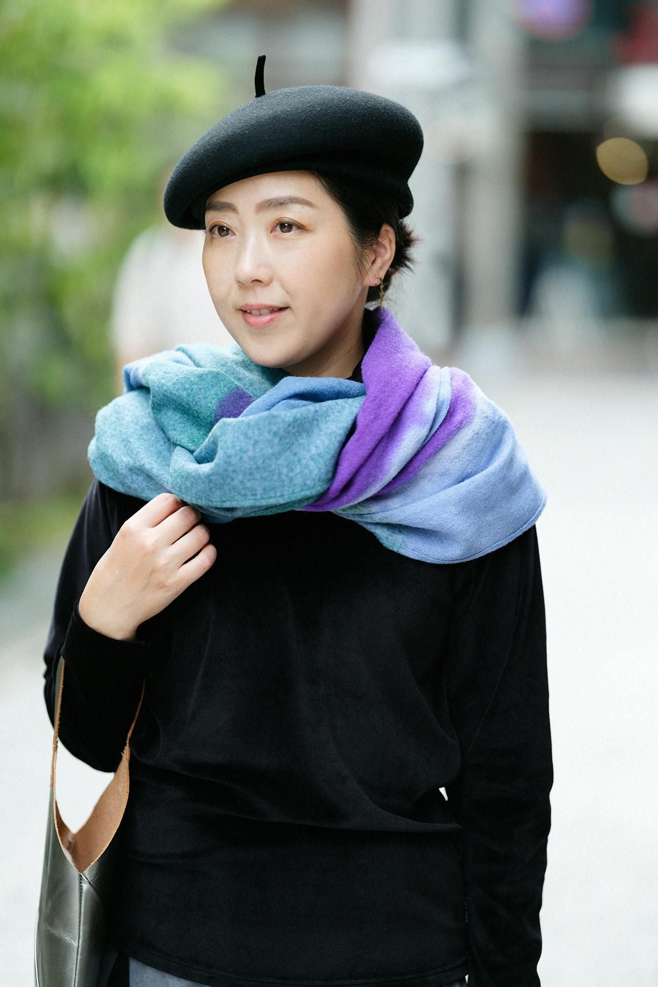 SOU・SOU×Hinata Hatae Scarf / Dark Grey×Stone Grey
