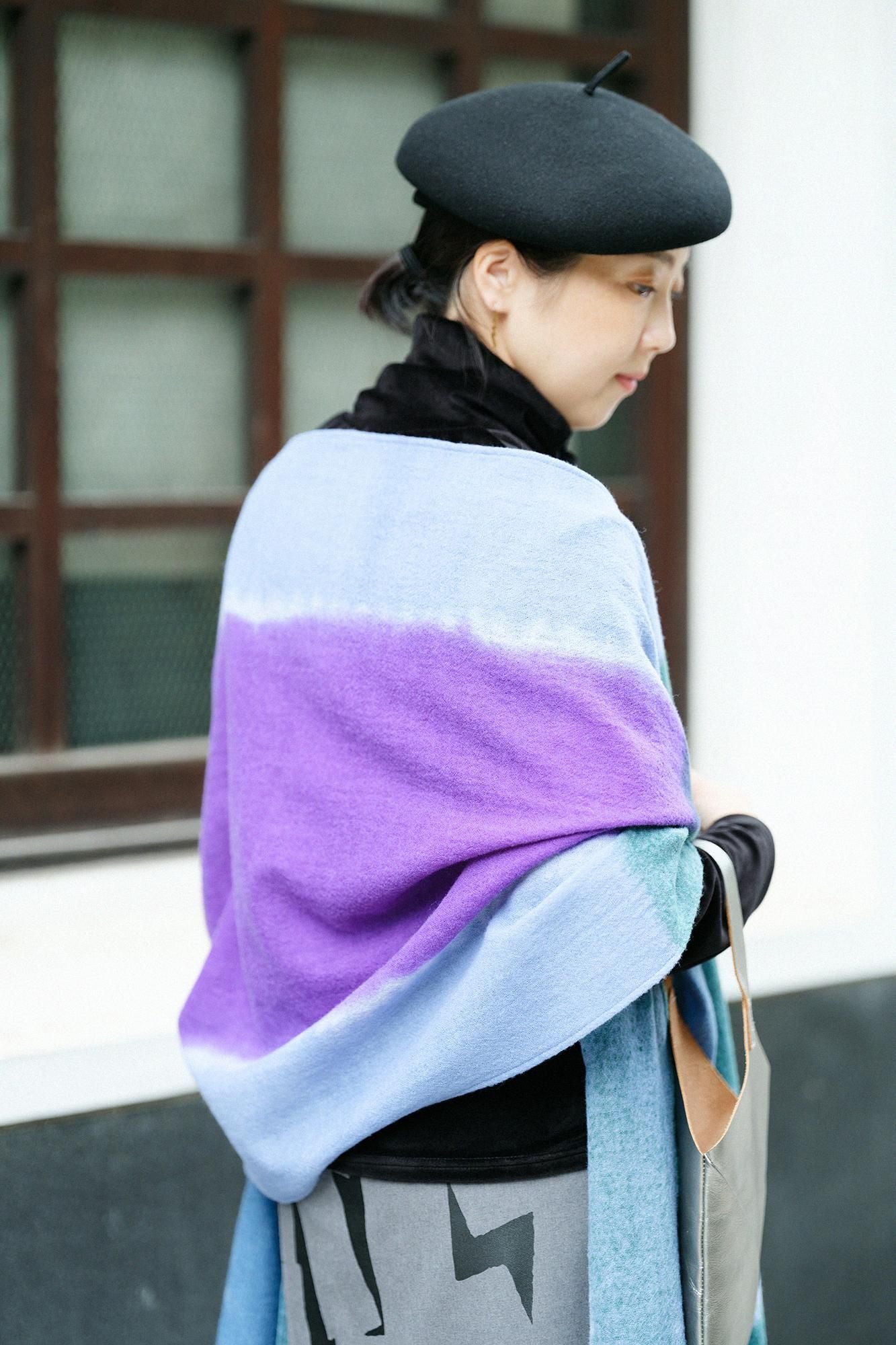 SOU・SOU×Hinata Hatae Scarf / Dark Grey×Stone Grey