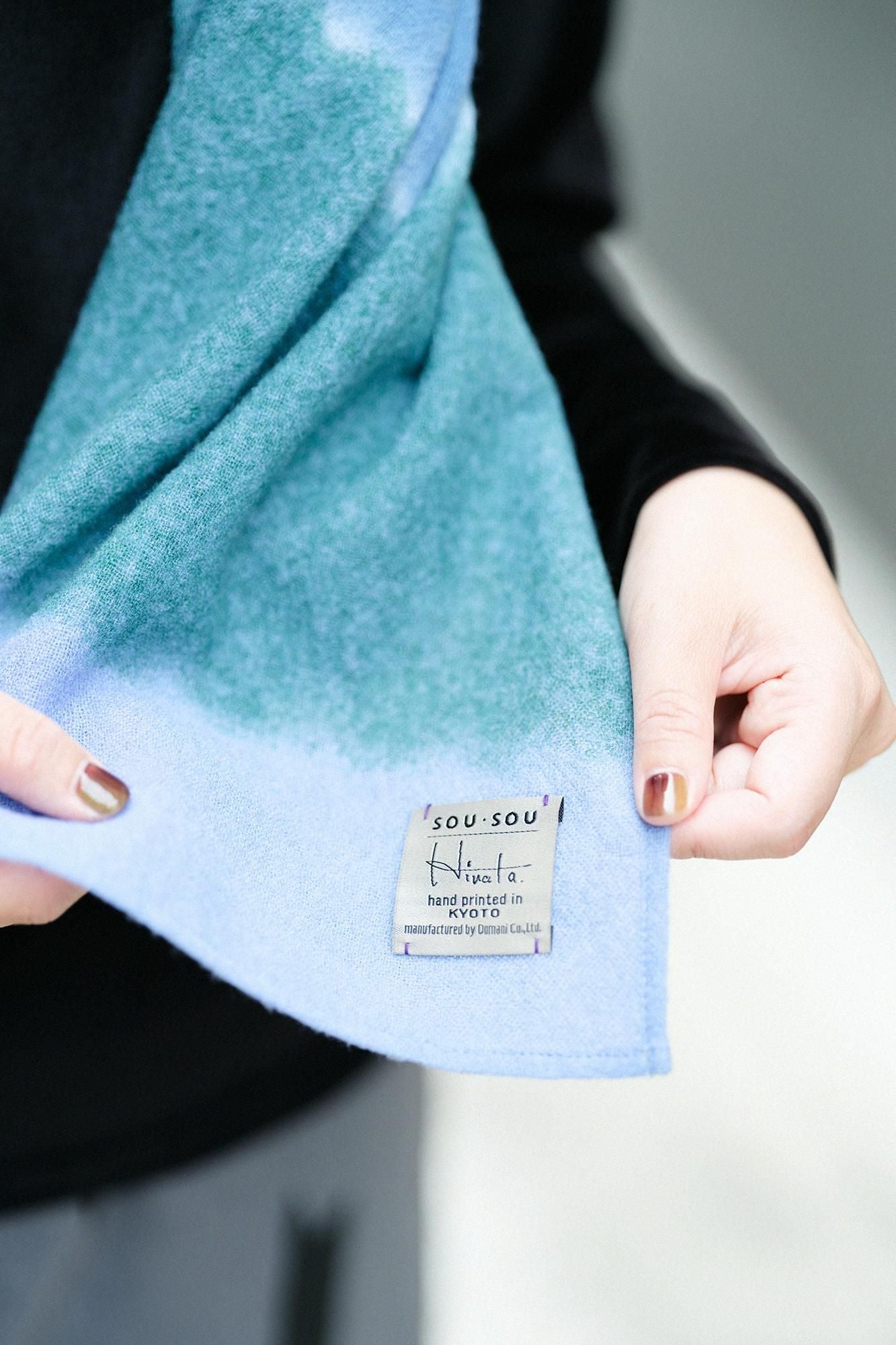 SOU・SOU×Hinata Hatae Scarf / Dark Grey×Stone Grey