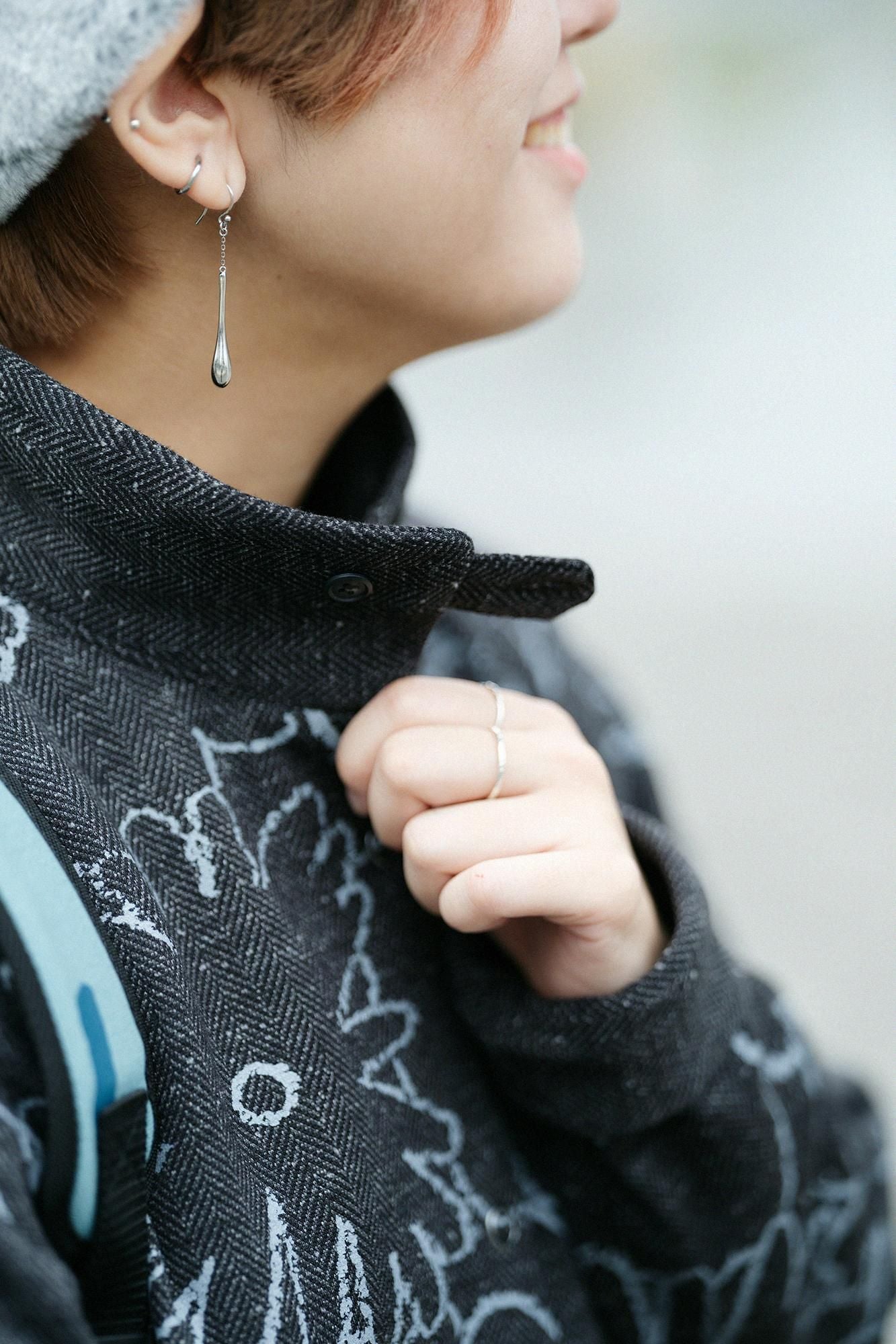 Robe Sanpo en jersey à chevrons / Ink noire d'Orakara Dickie (Sumikuro)