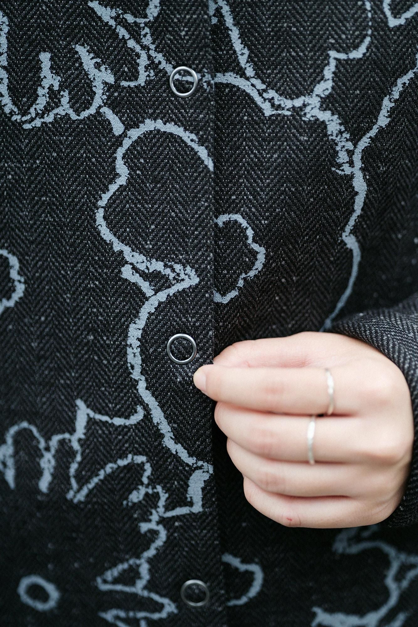 Robe Sanpo en jersey à chevrons / Ink noire d'Orakara Dickie (Sumikuro)