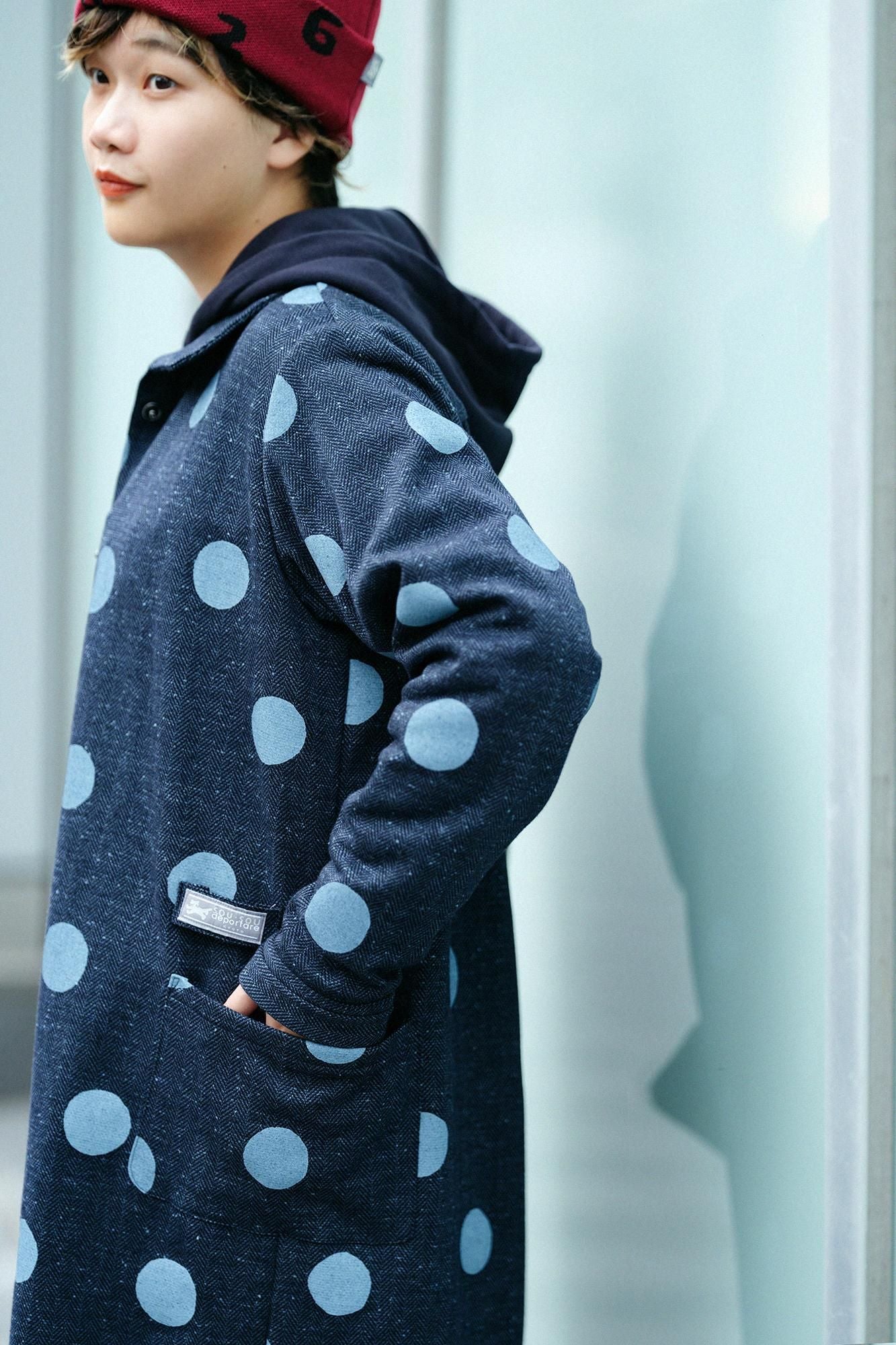 Fischgräten-Jersey SANPO One Piece/Suigyoku Mara Blue Brown