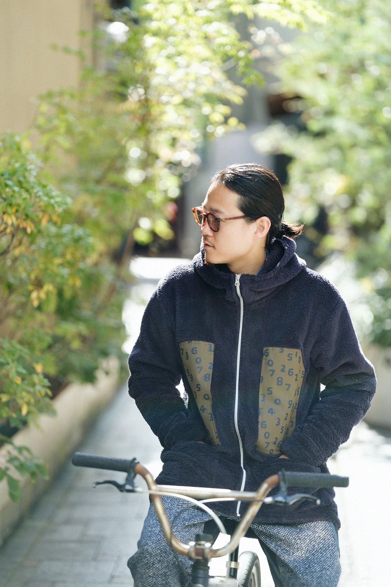 【◯预购】仿毛DEPO连帽外套/深蓝色(※预计于12月2日左右发货)