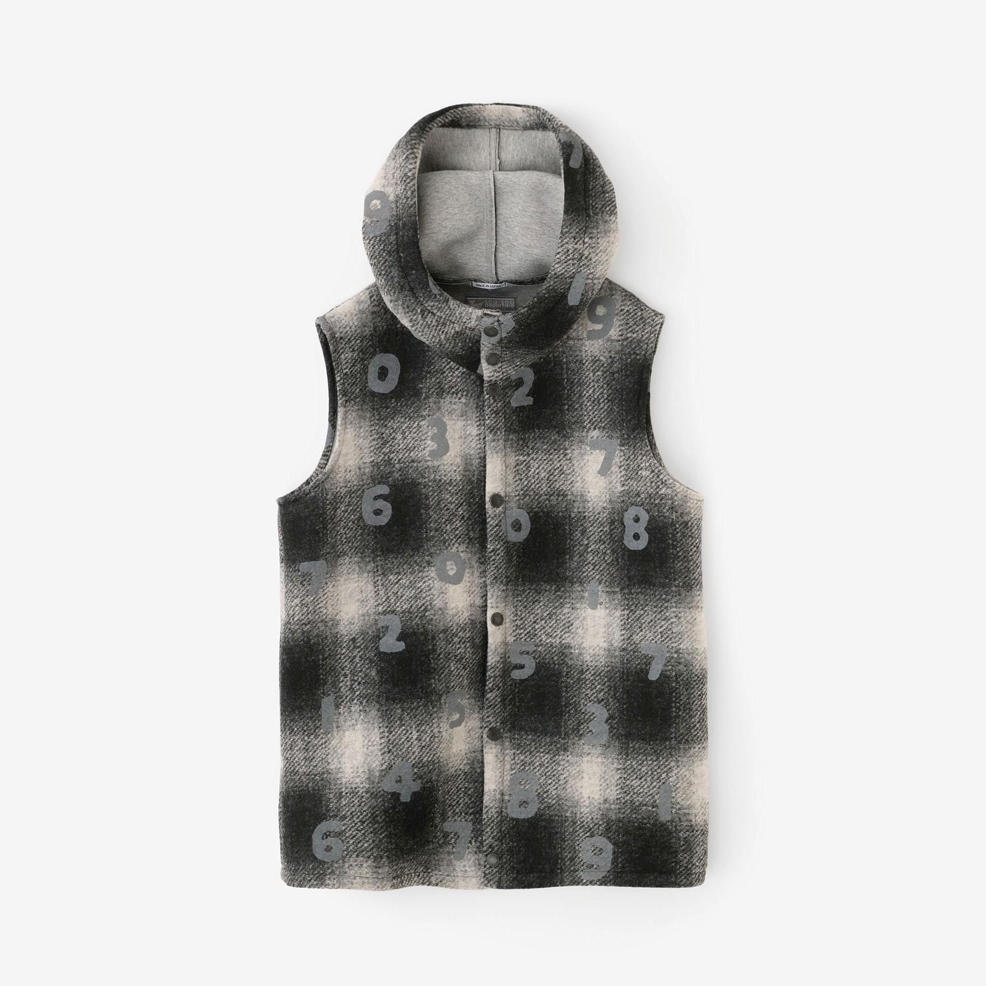 Bonding Knit BIKE Hoodie Vest/SO-SU-U Black Haze Lattice