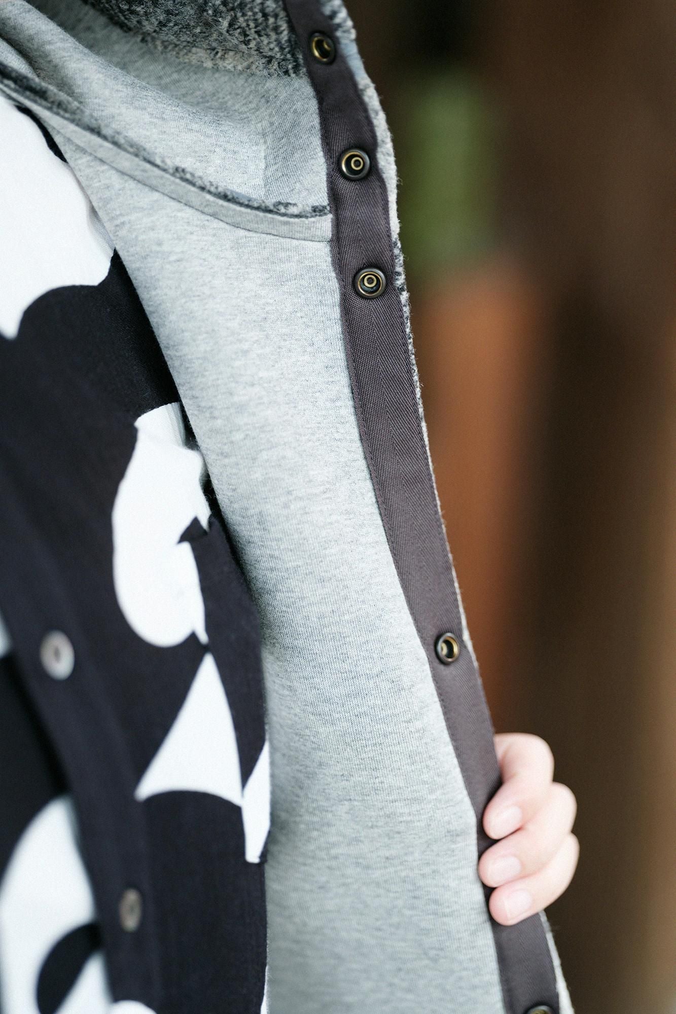 Bonding Knit BIKE Hoodie Vest/SO-SU-U Black Haze Lattice