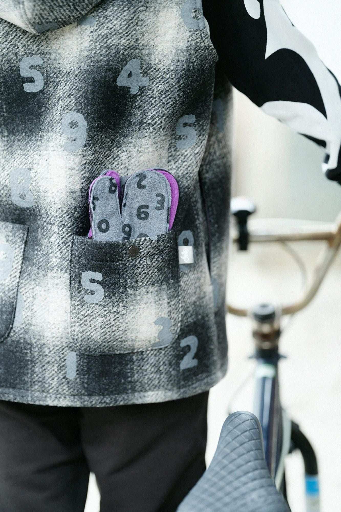 Bonding Knit BIKE Hoodie Vest/SO-SU-U Black Haze Lattice