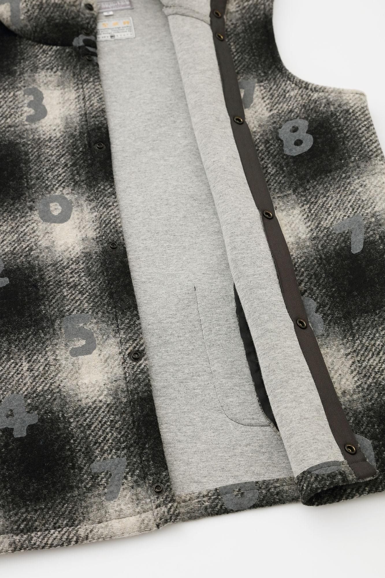 Bonding Knit BIKE Hoodie Vest/SO-SU-U Black Haze Lattice