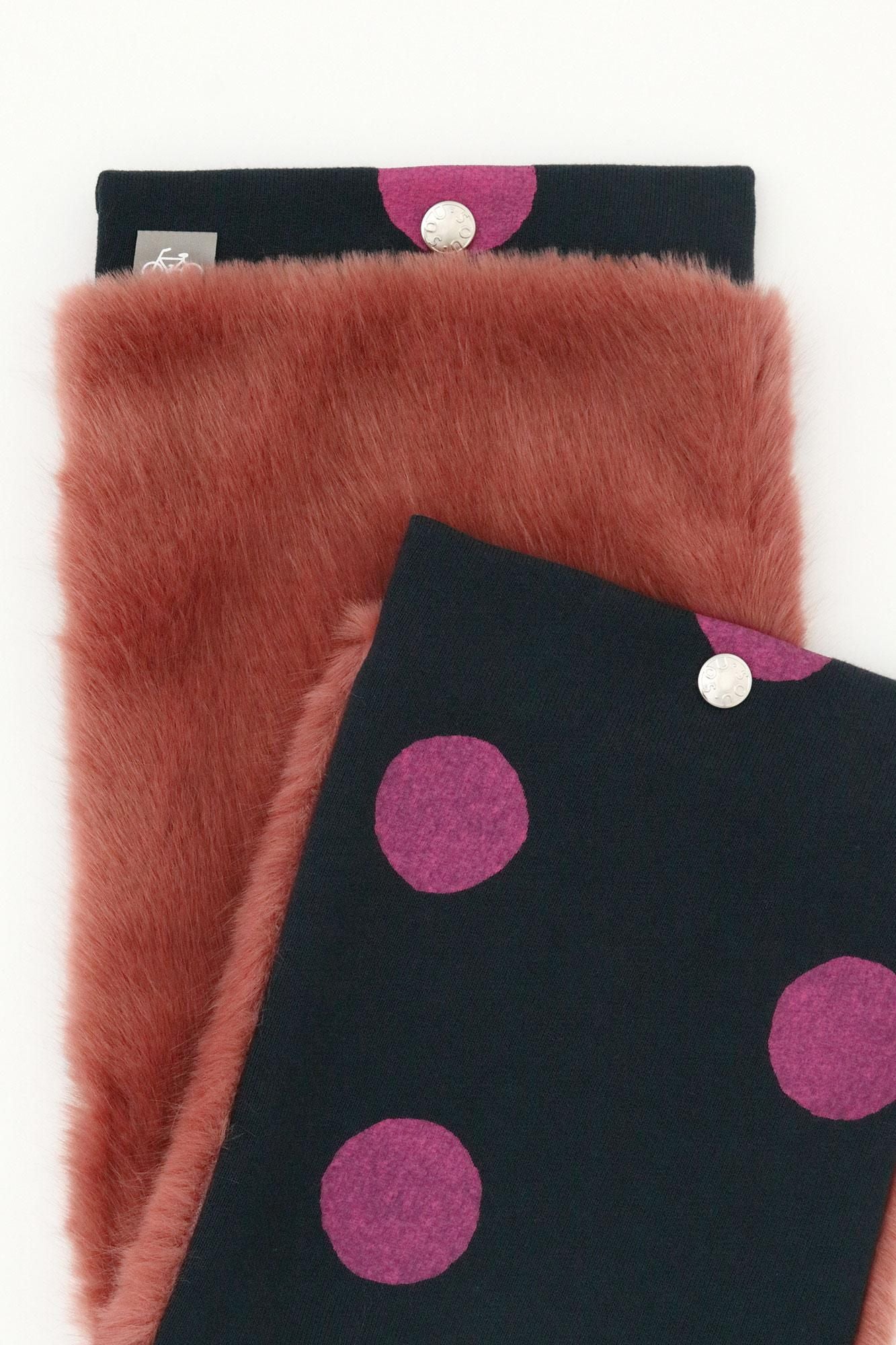 雙面用 BIKE短圍巾/圓點 間疏 深藍色