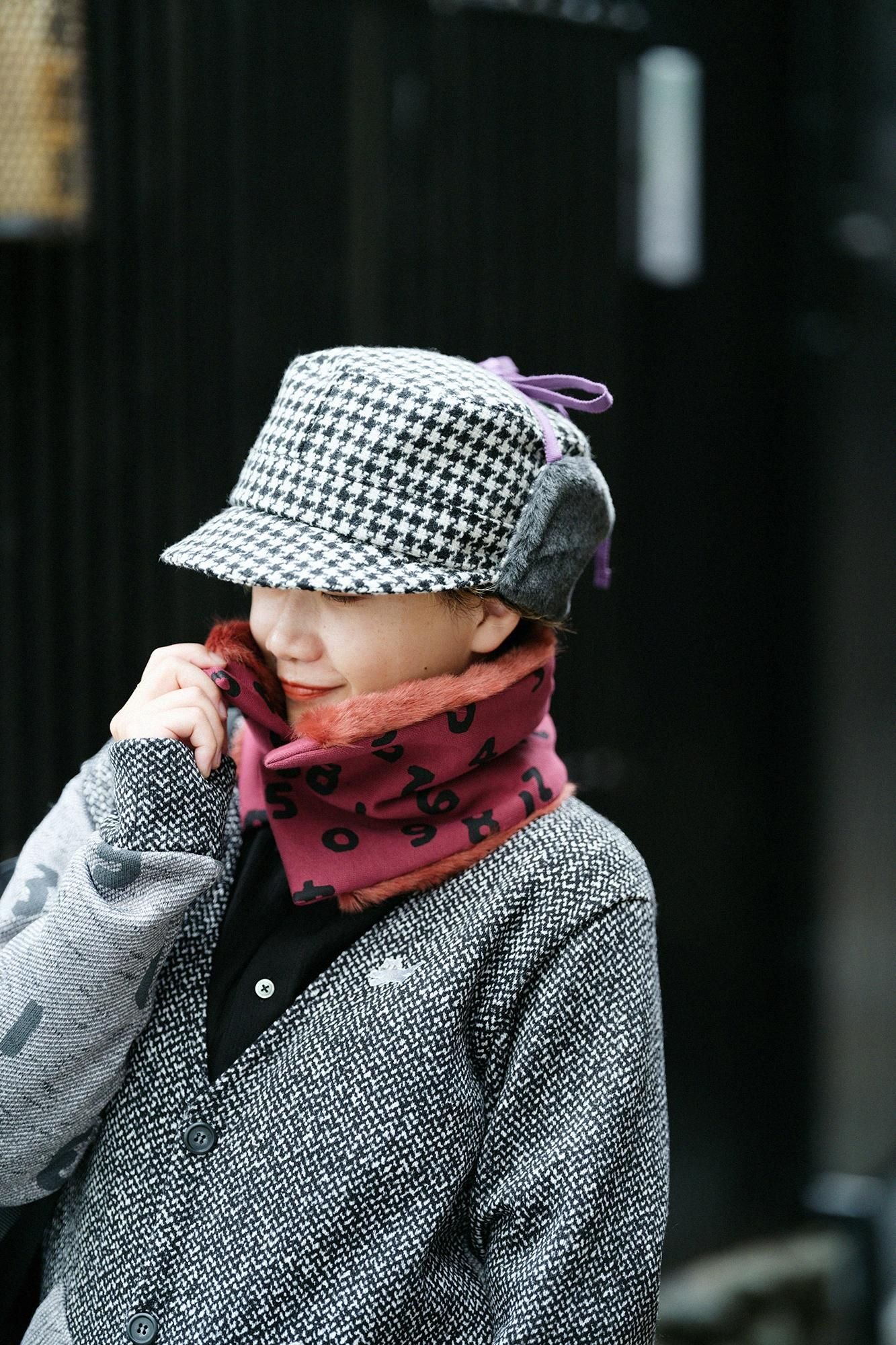 雙面用 BIKE短圍巾/SO-SU-U十數 昆 上下 胭脂紅