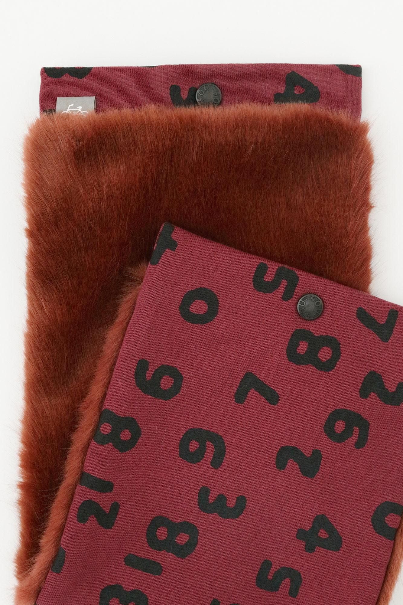 雙面用 BIKE短圍巾/SO-SU-U十數 昆 上下 胭脂紅