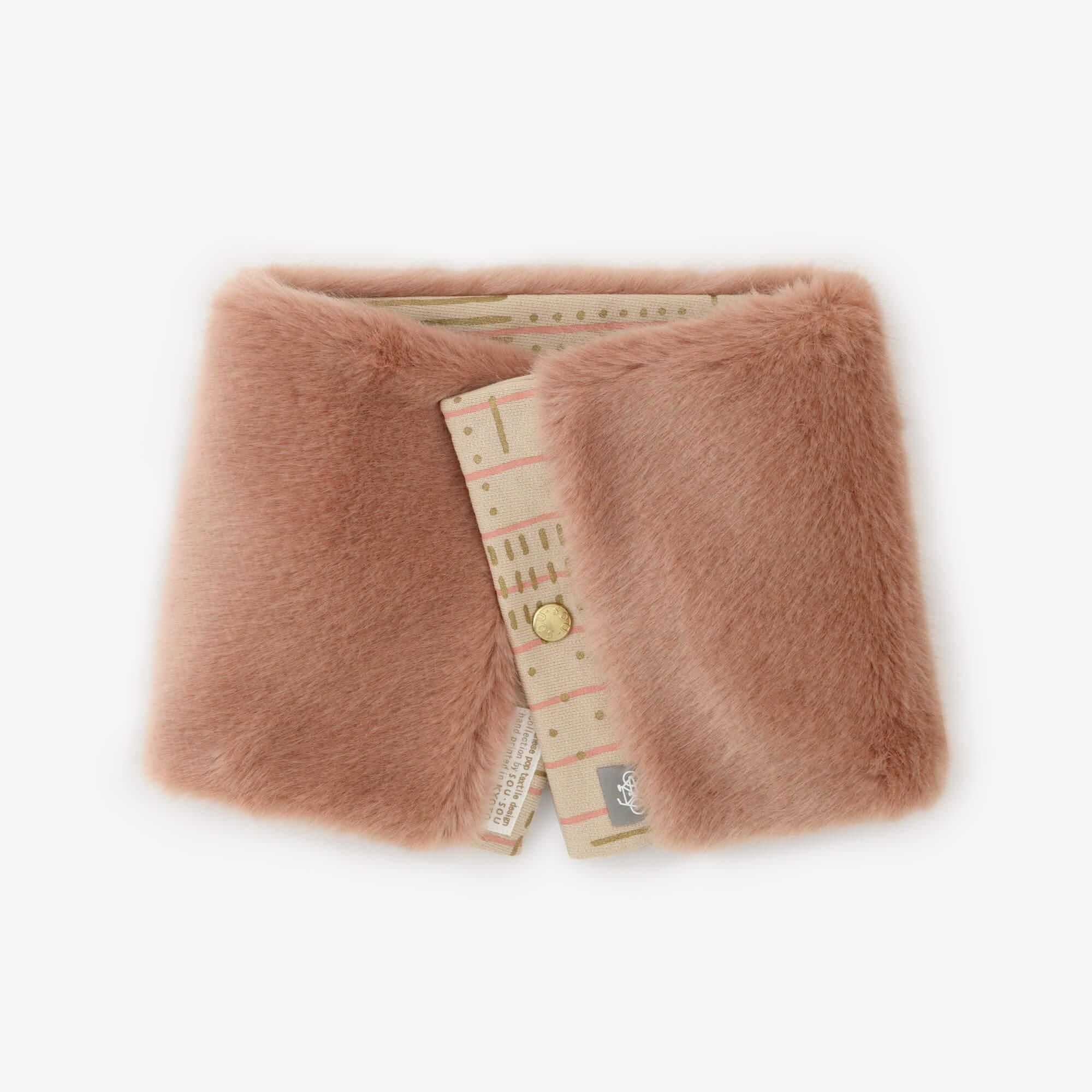 雙面用 BIKE短圍巾/間隙條紋米白色