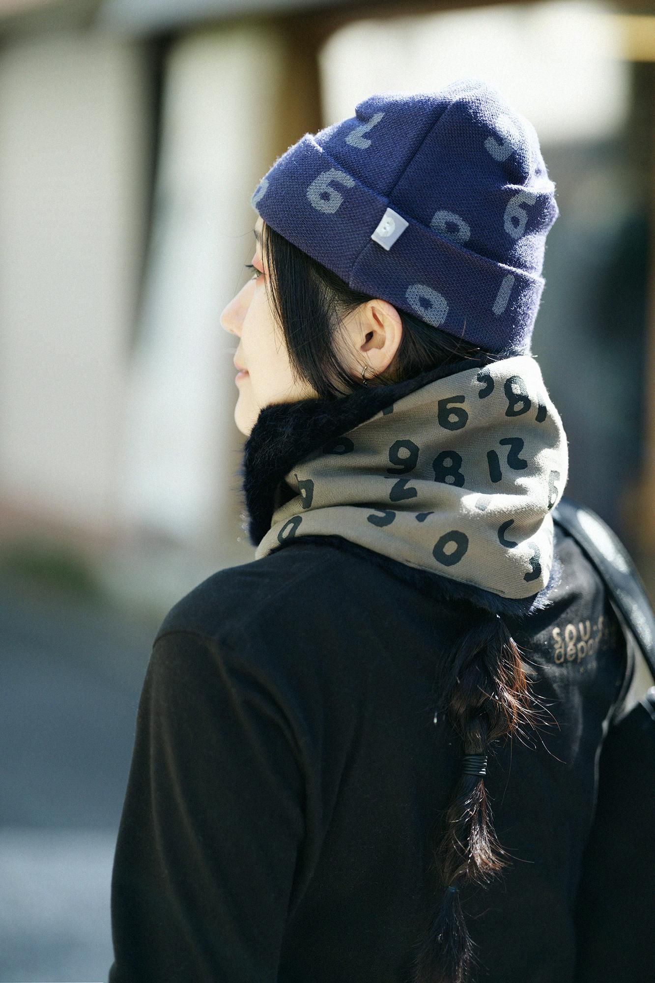 雙面用 BIKE短圍巾/SO-SU-U十數 昆 上下 橄欖綠