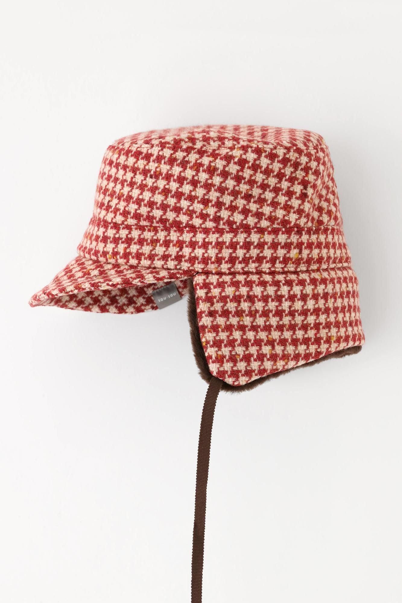 NEP Tweed Boa BIKE CAP/Rot kariert ×SO-SU-U