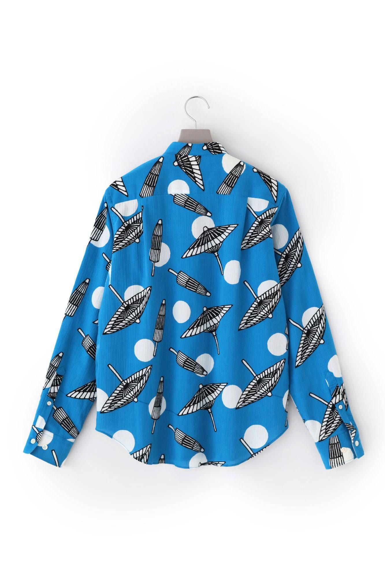 Takashima Jiji 20/20 Hemd mit Stehkragen/Polka Dots auf dem Regenschirm