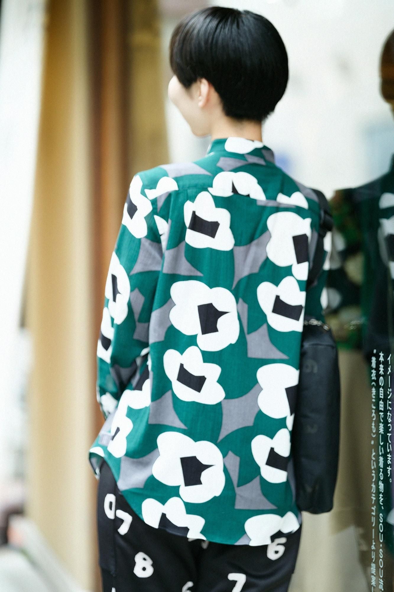 Chizimi Cotton 20/20 Stand Collar Long-sleeved Shirt/Dream