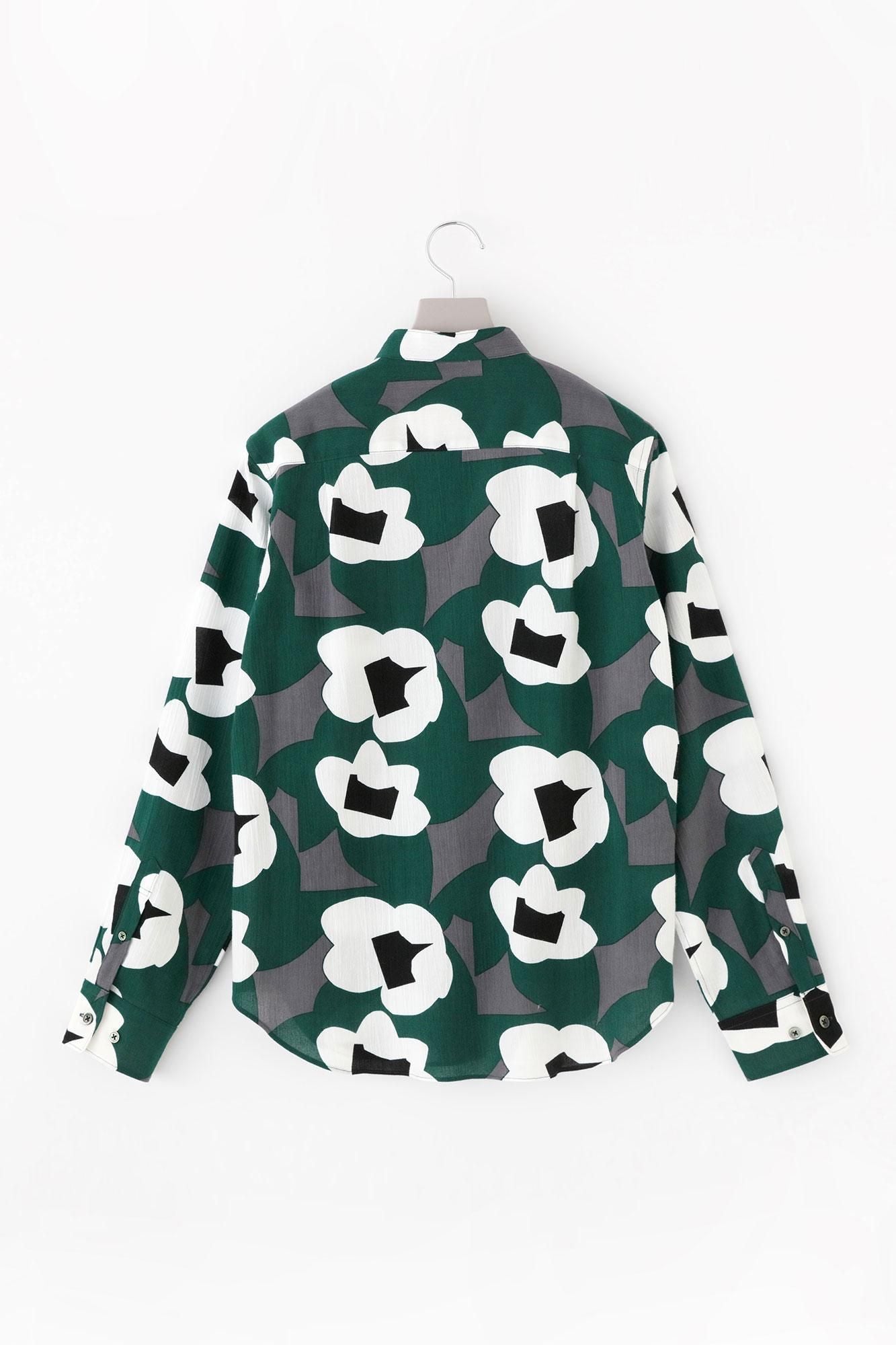 Chizimi Cotton 20/20 Stand Collar Long-sleeved Shirt/Dream