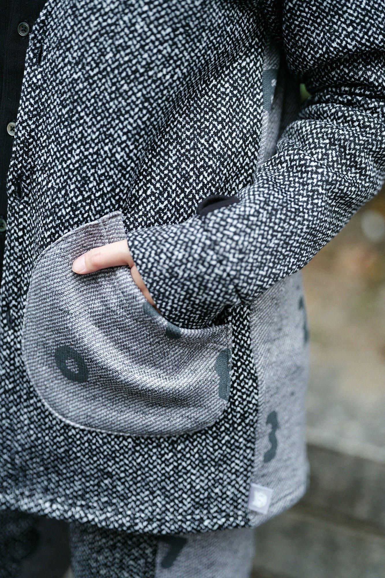 【◯预购】内起绒斜纹针织HWS 外套/白色・黑色×SO-SU-U十数(※预计于12月2日左右发货)