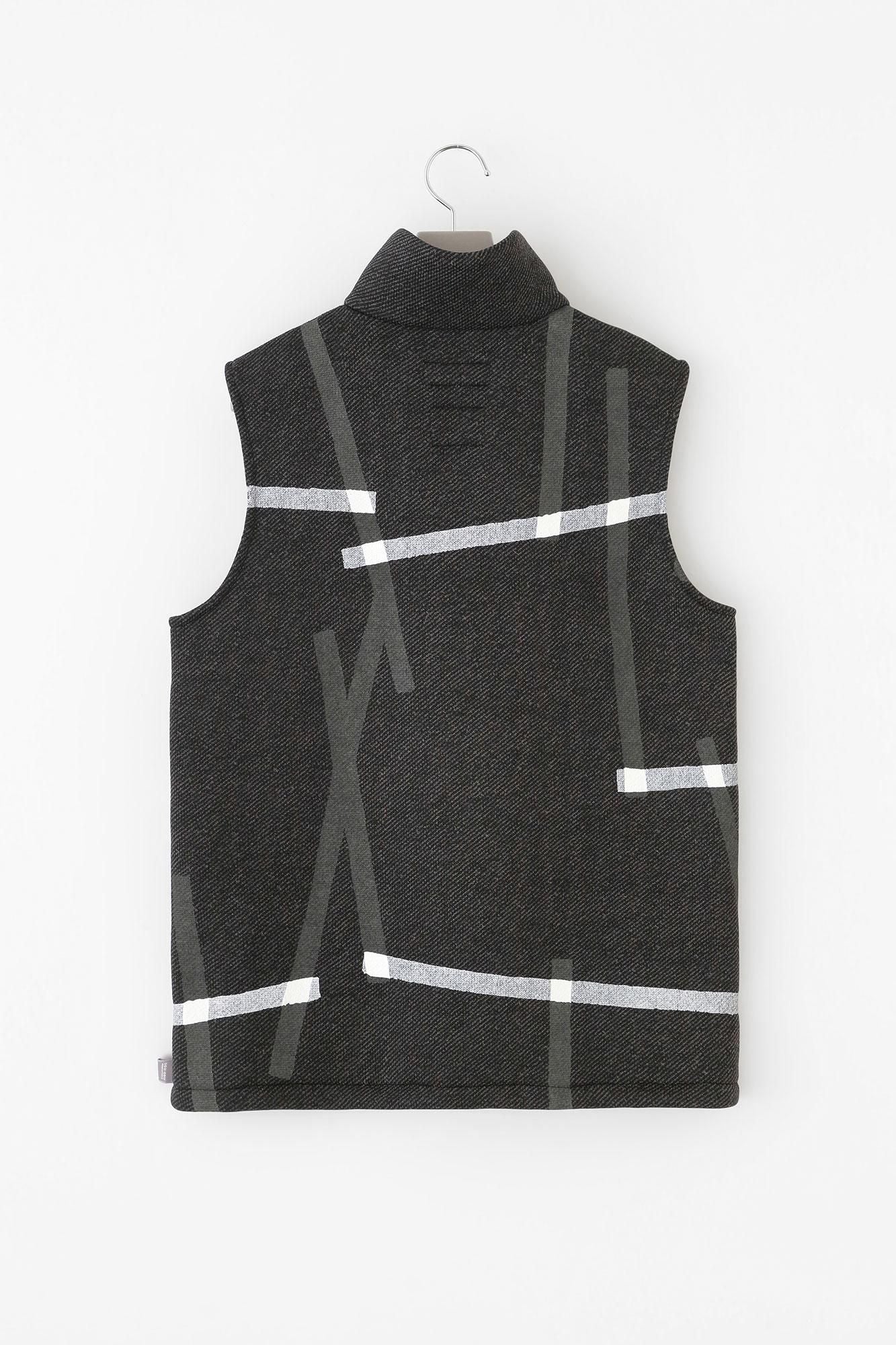 【net Limited】Fleece Brushed Lining Twill Knit Vest/Tobi Brown Black