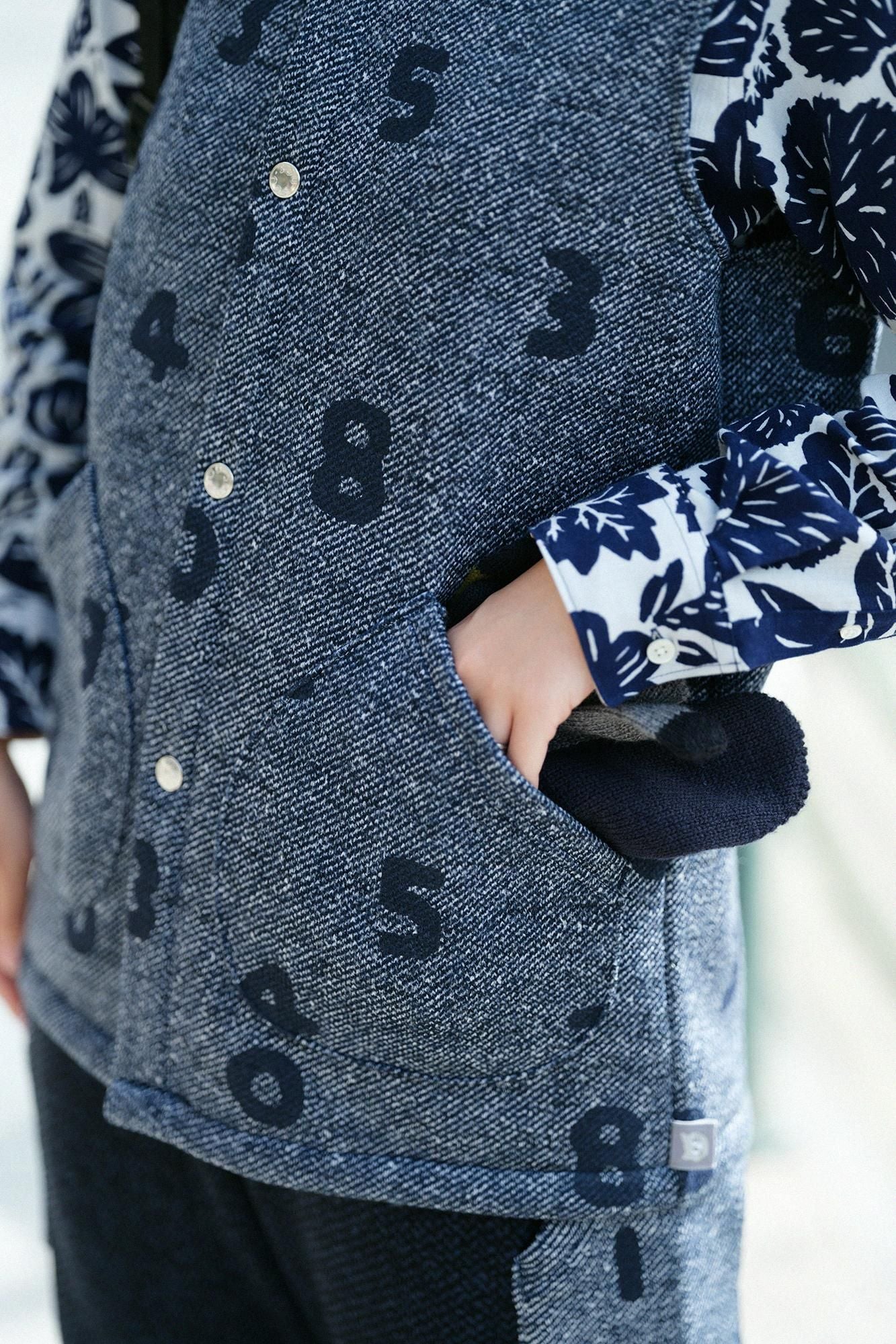 【官網限定】內起絨斜紋針織背心/SO-SU-U十數 寶藍色