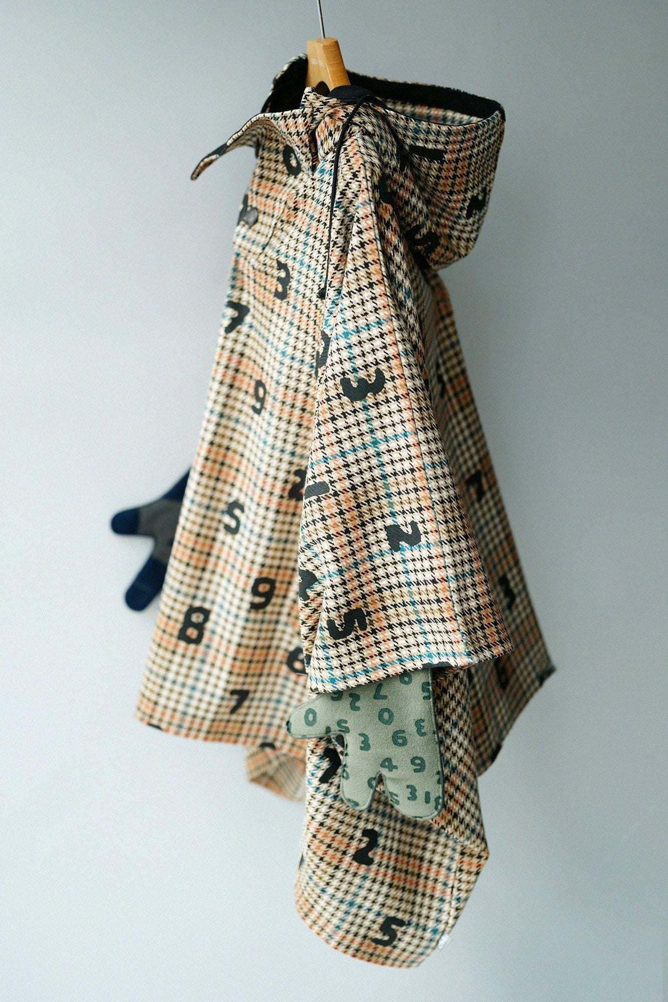 BALLI Twill BIKE Poncho/SO-SU-Uand Blank Cream Check