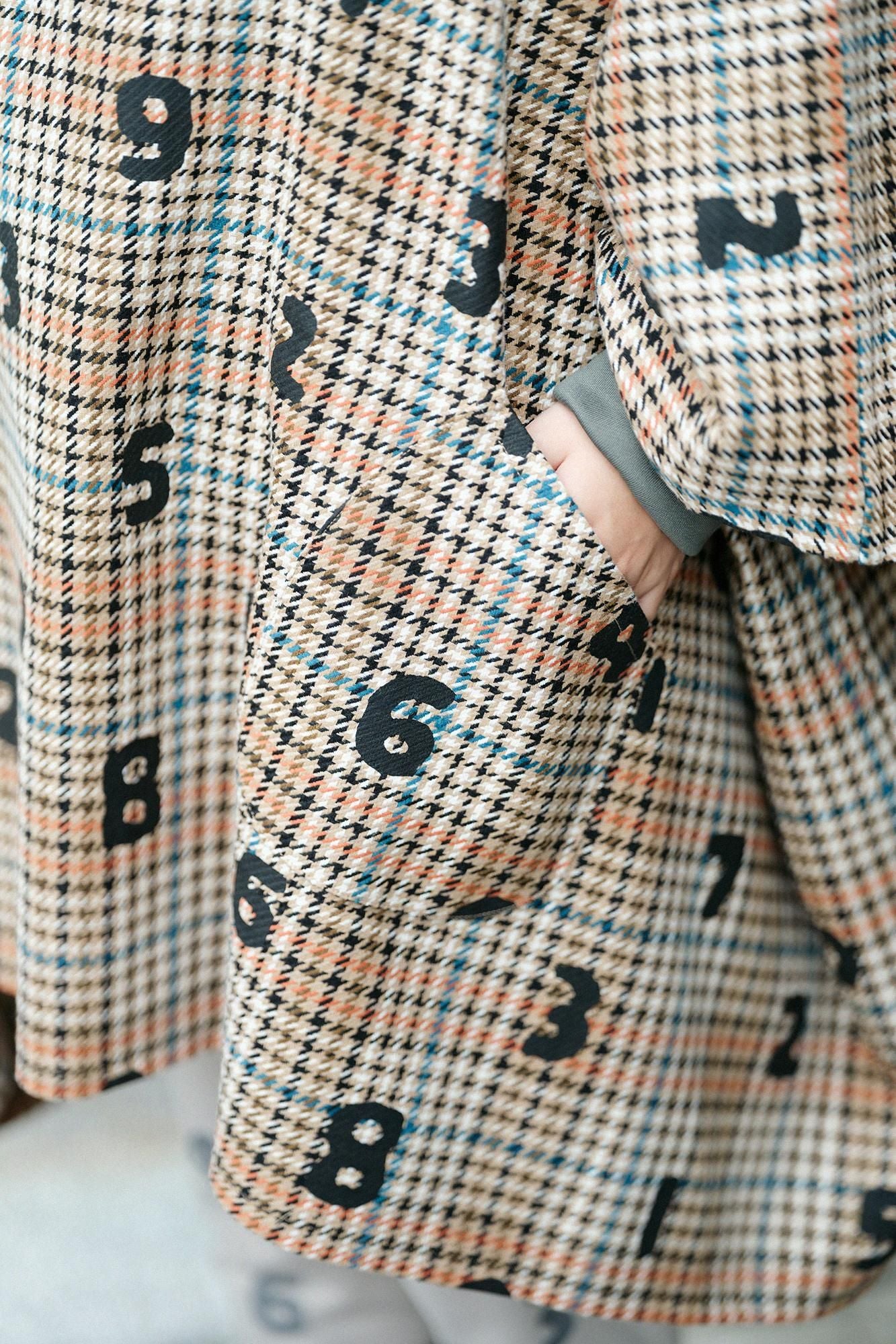 BALLI Twill BIKE Poncho/SO-SU-Uand Blank Cream Check