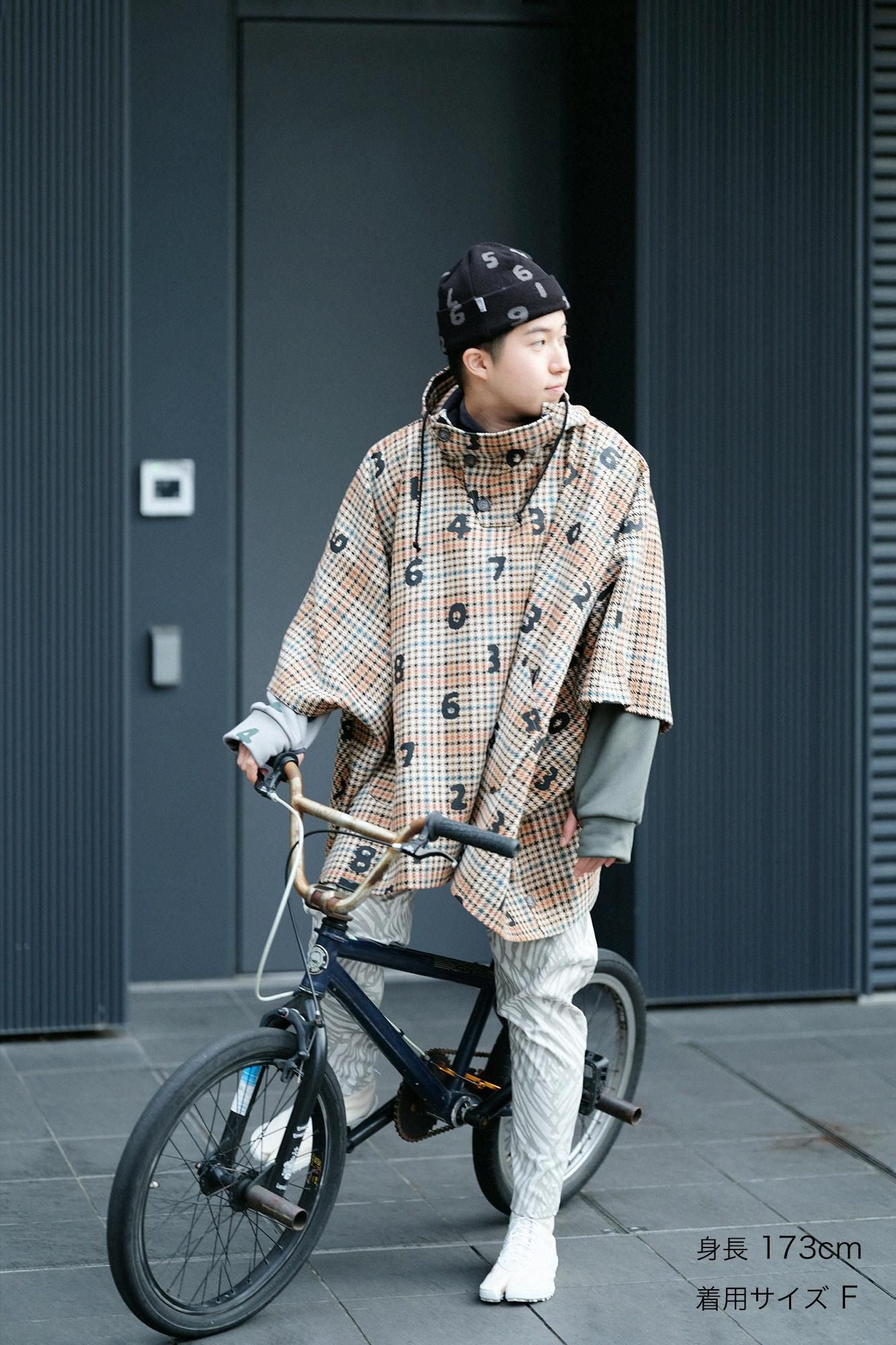 BALLI Twill BIKE Poncho/SO-SU-Uand Blank Cream Check