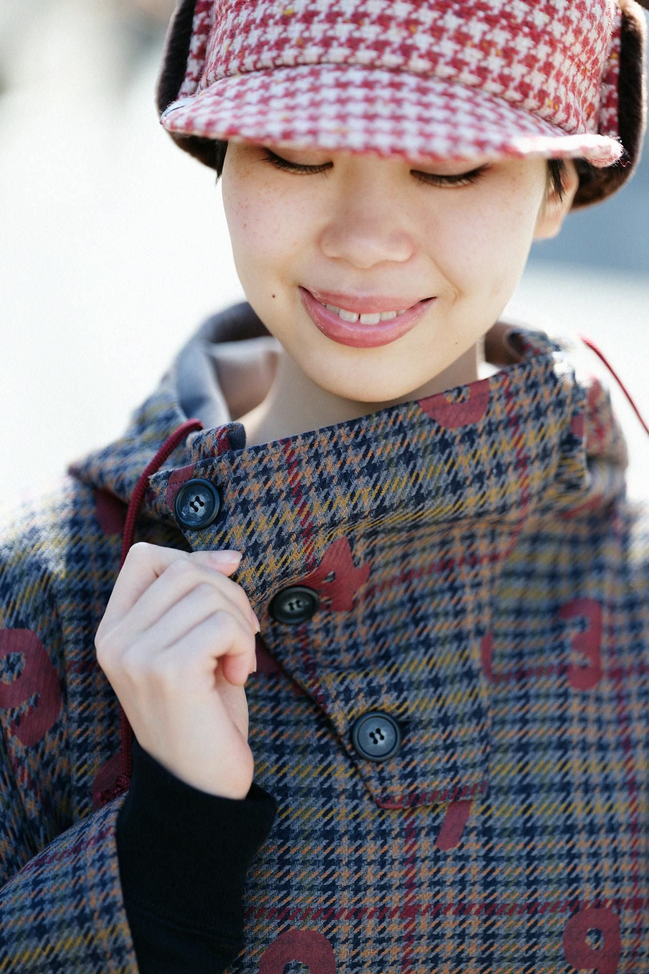 BALLI斜紋織 BIKE斗篷/SO-SU-U十數和留白 灰色格紋