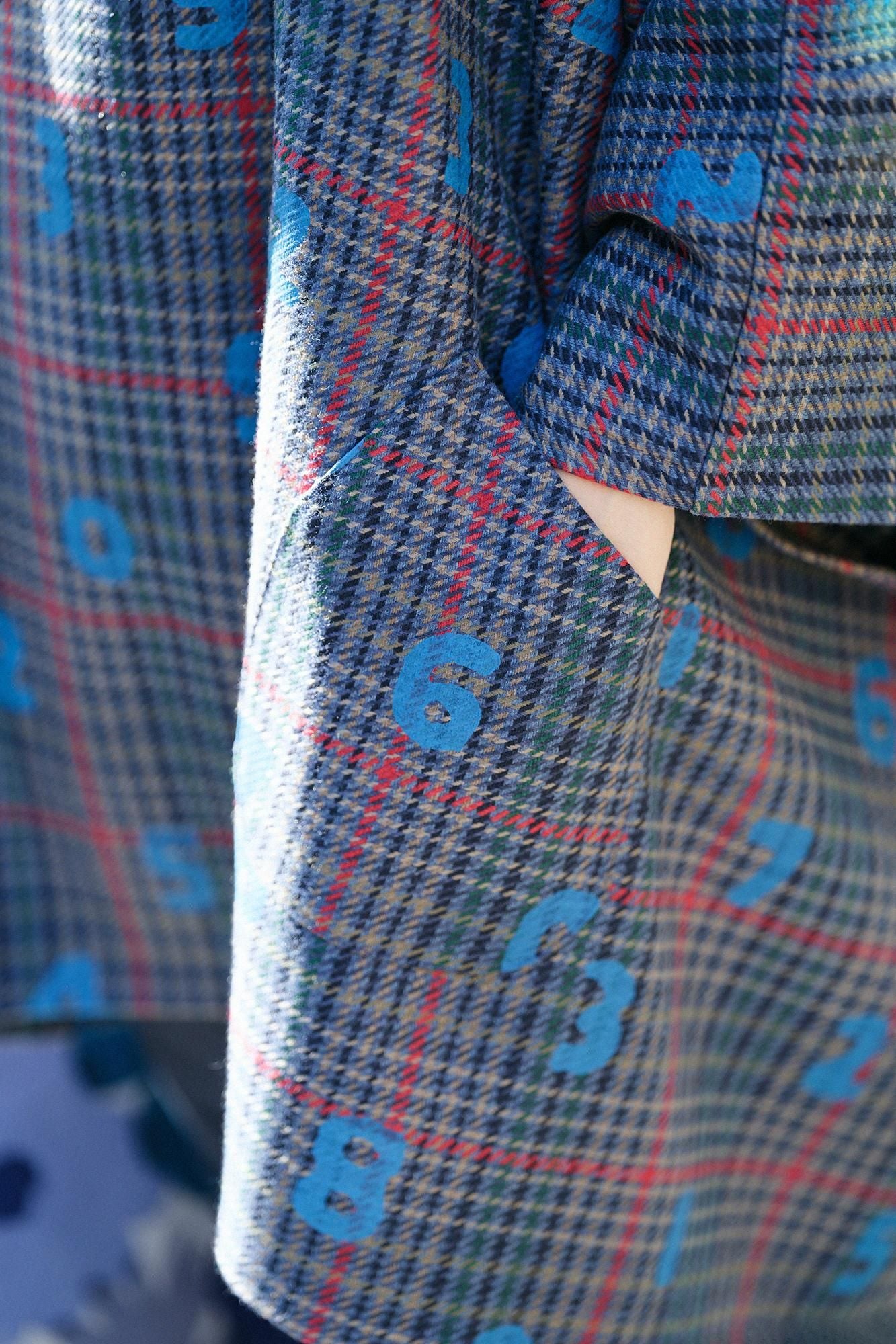 BALLI斜紋織 BIKE斗篷/SO-SU-U十數和留白 海軍藍格紋