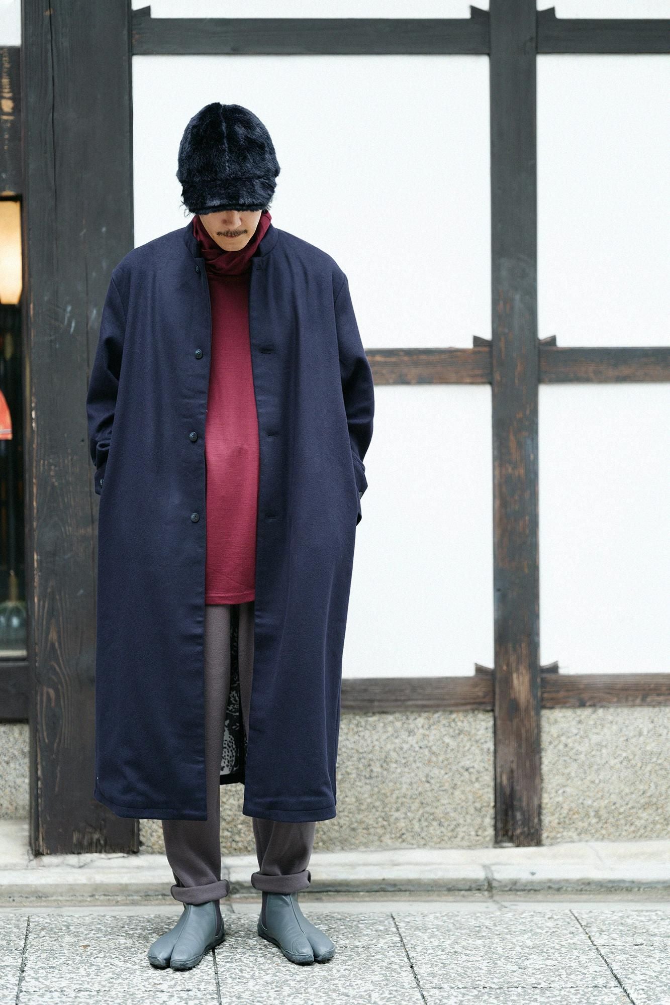 【預購】平針織 可洗羊毛 造型高領L/S長版上衣/酒紅色(※預計於12月9日左右發貨)