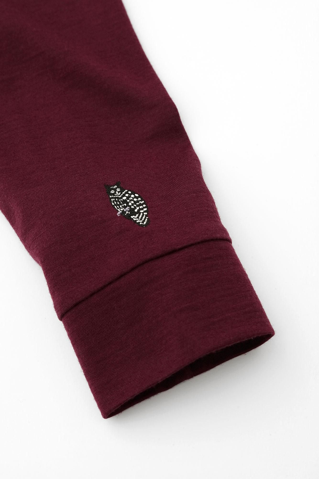 【預購】平針織 可洗羊毛 造型高領L/S長版上衣/酒紅色(※預計於12月9日左右發貨)