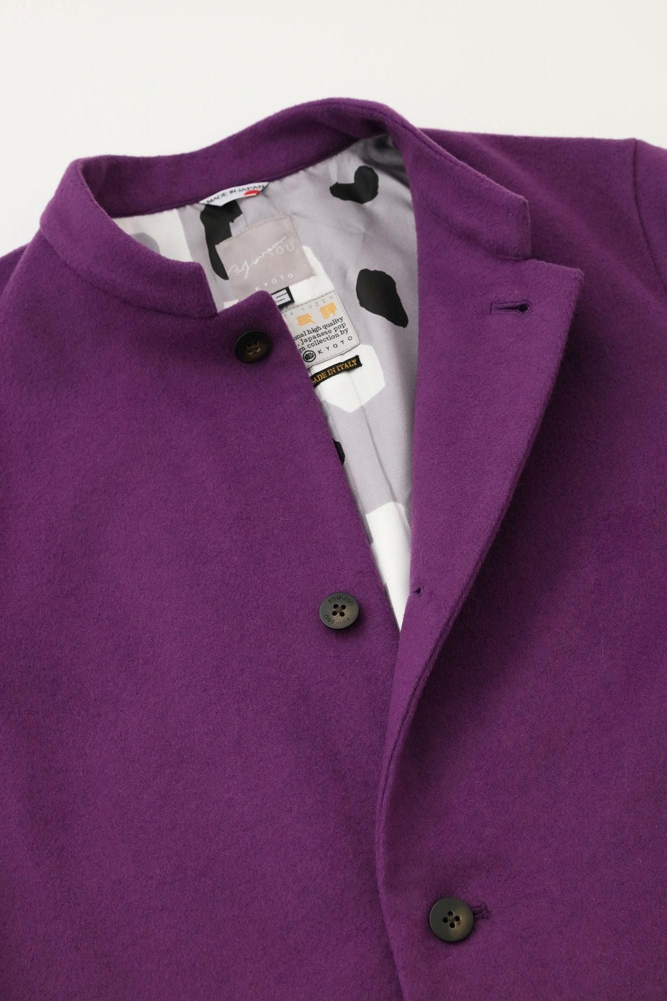 Super 120's Wool S.C. Kurzmantel 2.0/Dunkelviolett (Kokimurasaki) x Kokei