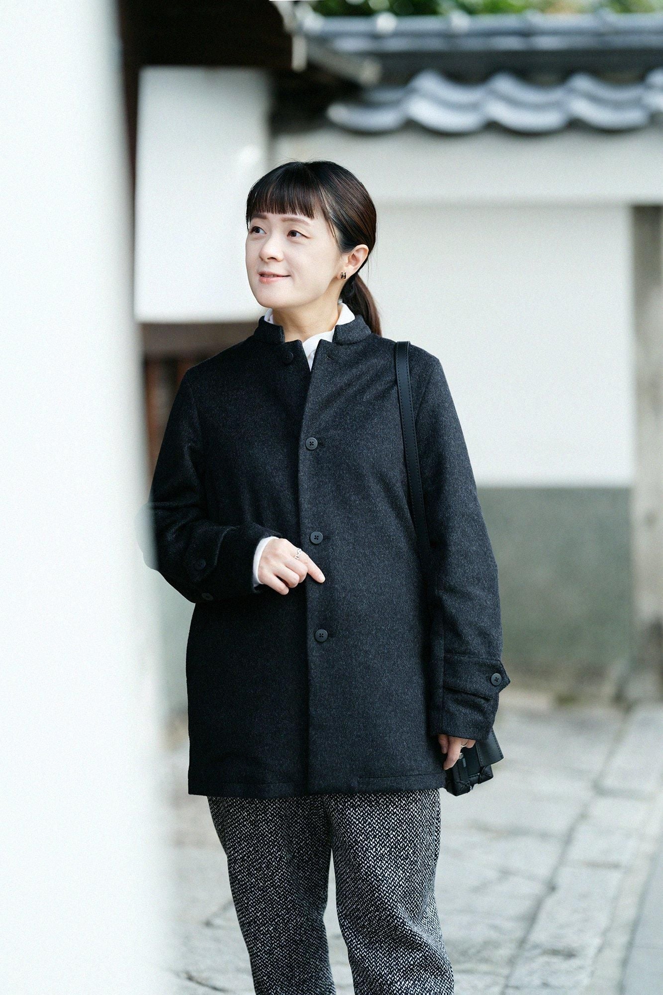 【預購】Super 120's羊毛 S.C.短外套2.0/濃墨色×橡皮筋(※預計於12月9日左右發貨)