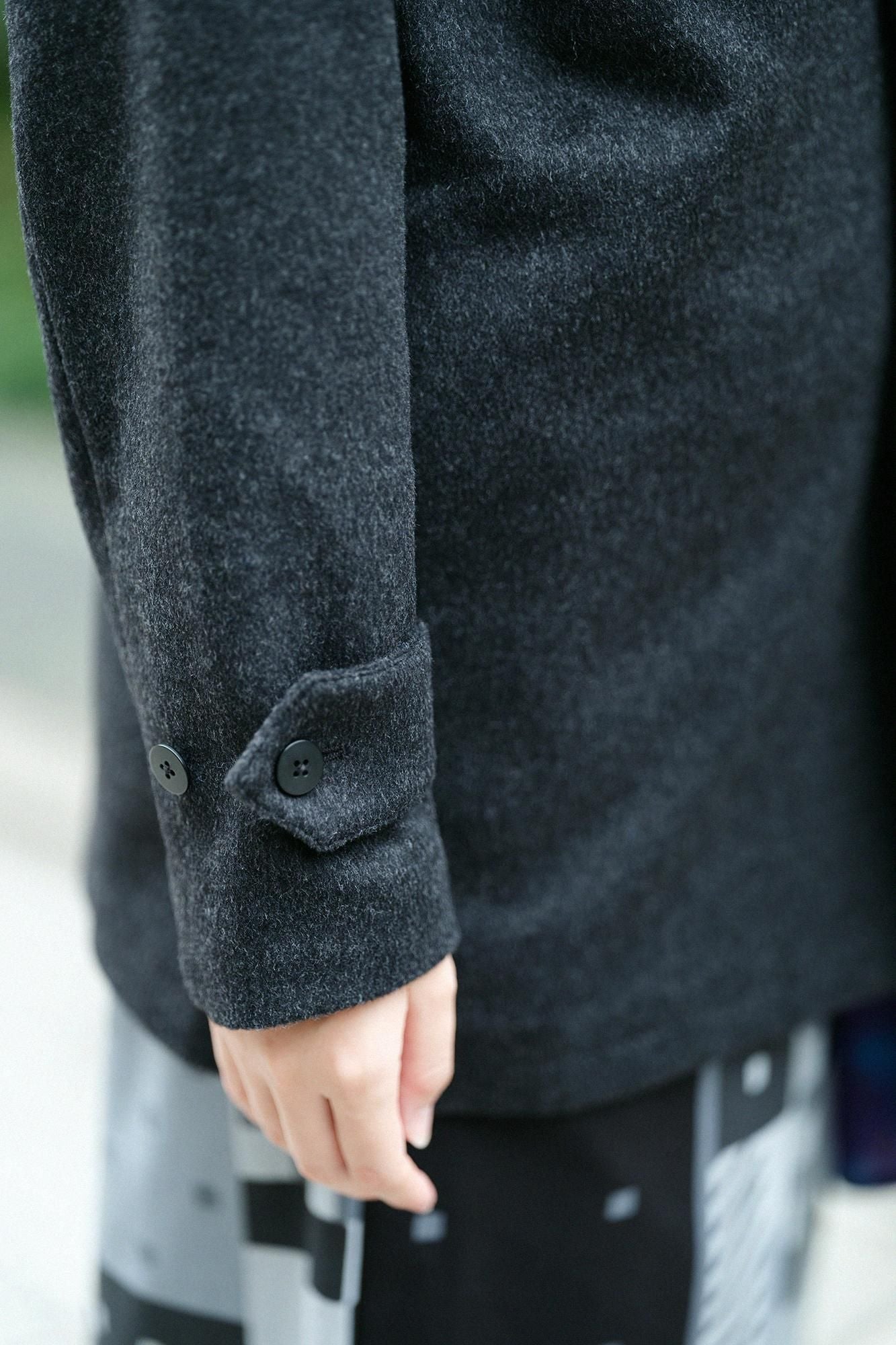 【預購】Super 120's羊毛 S.C.短外套2.0/濃墨色×橡皮筋(※預計於12月9日左右發貨)