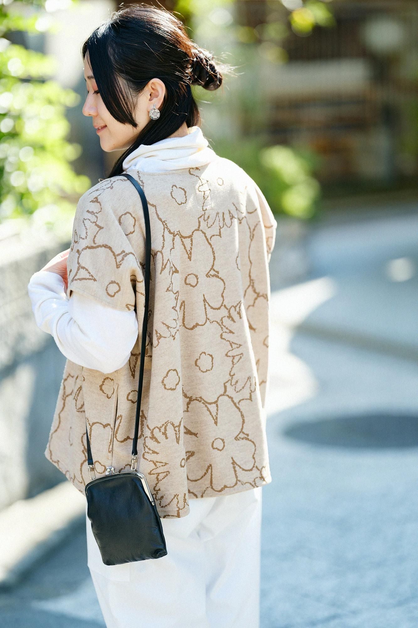 皮革肩带的帽子110厘米 /小麦颜色(白色)