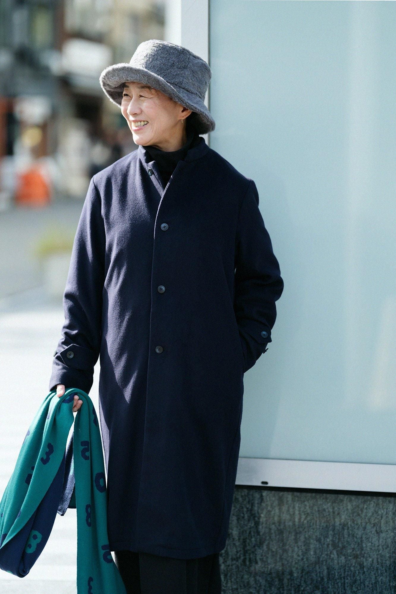 Manteau long Super 120's Wool S.C. 2.0/Bleu profond x Forest Life