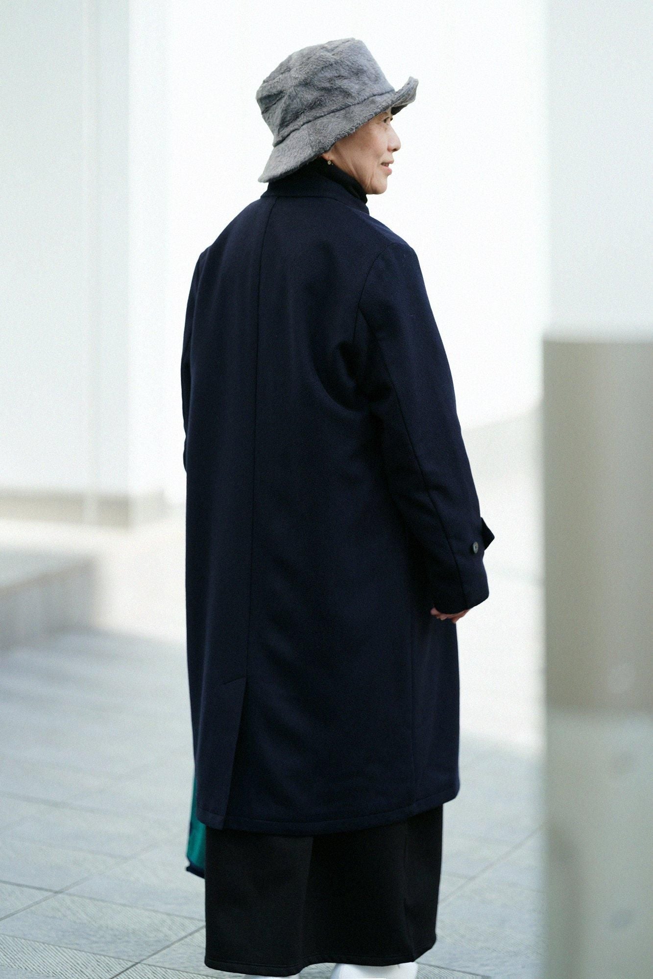 Manteau long Super 120's Wool S.C. 2.0/Bleu profond x Forest Life