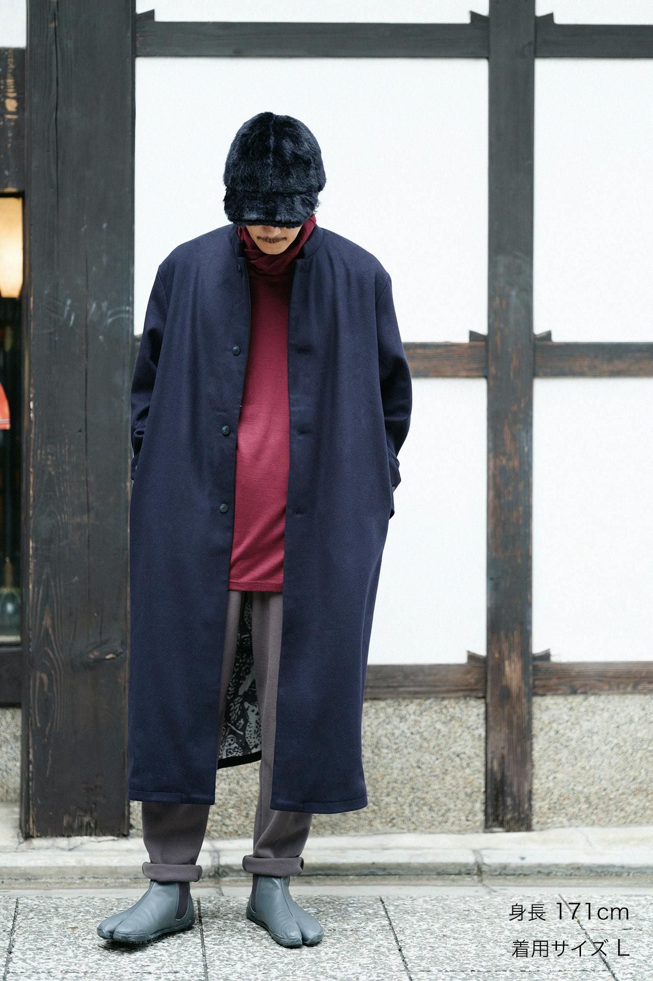 Manteau long Super 120's Wool S.C. 2.0/Bleu profond x Forest Life