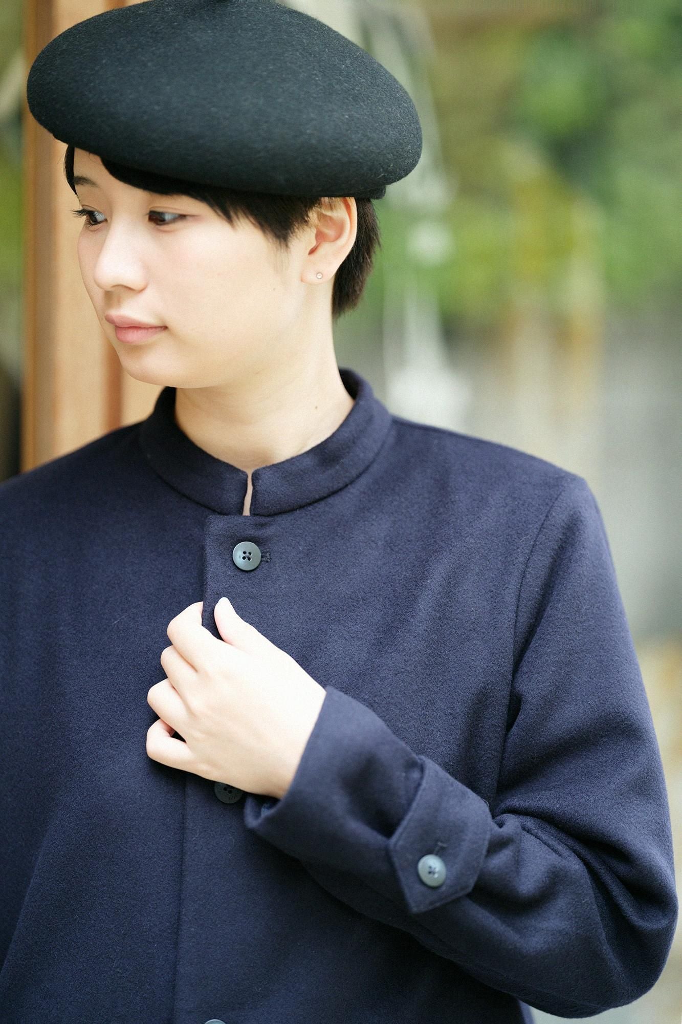 Manteau long Super 120's Wool S.C. 2.0/Bleu profond x Forest Life