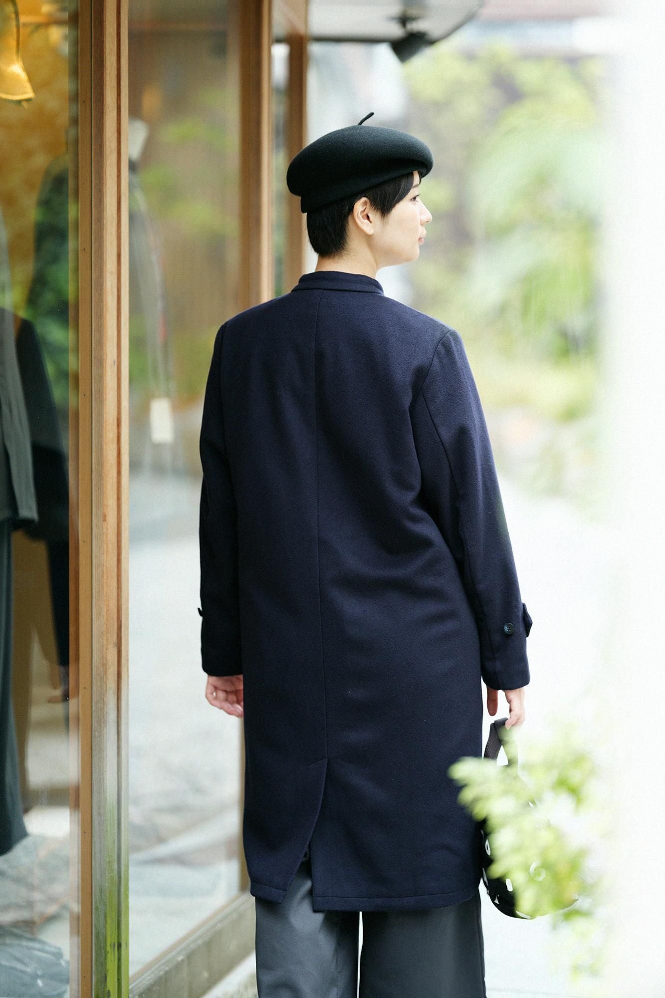 Manteau long Super 120's Wool S.C. 2.0/Bleu profond x Forest Life