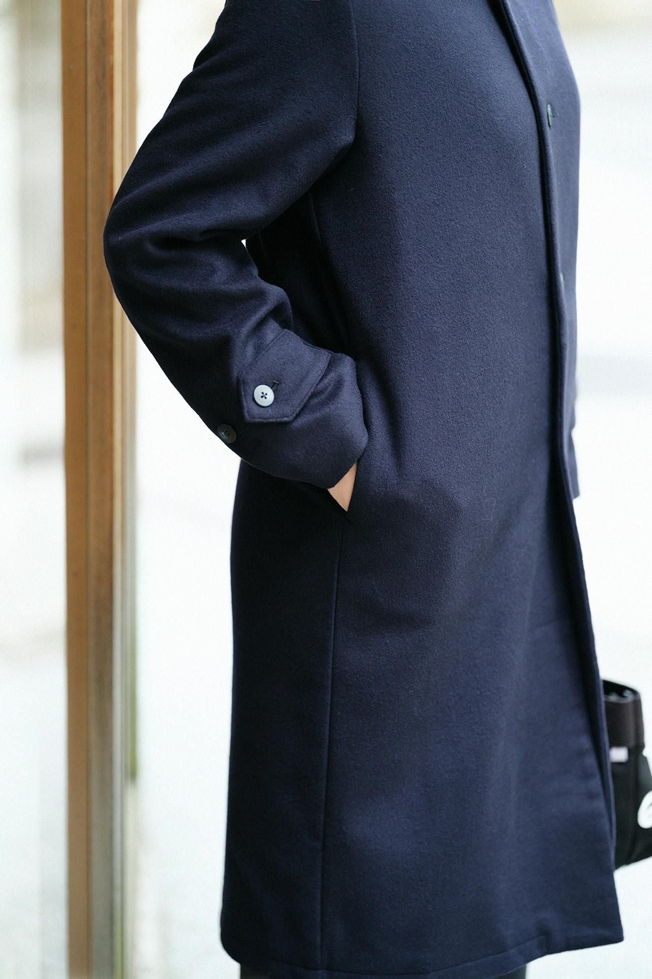 Manteau long Super 120's Wool S.C. 2.0/Bleu profond x Forest Life