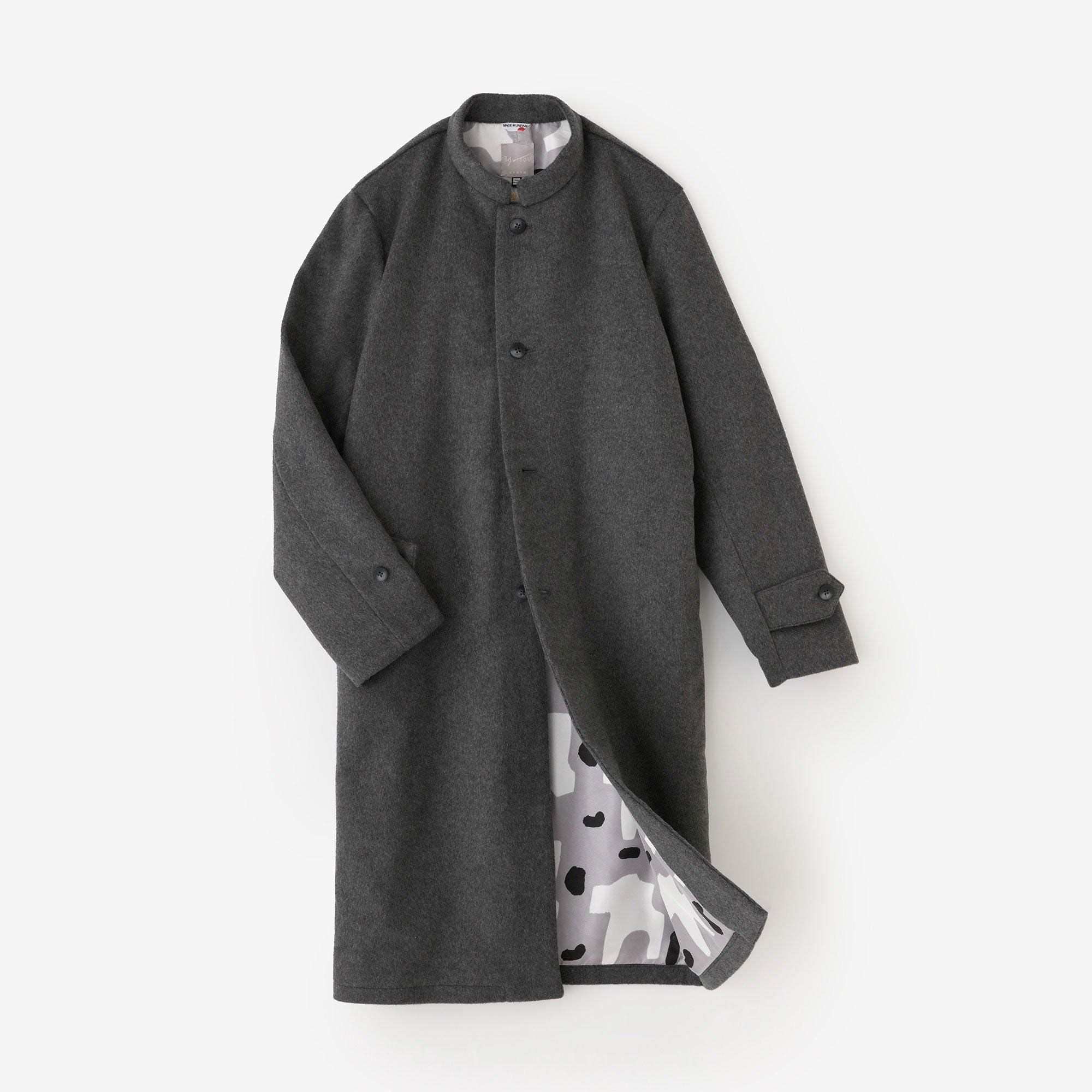 Super 120's Wool S.C. Long Coat 2.0 / Dark Ash (Koihai) x Koihai