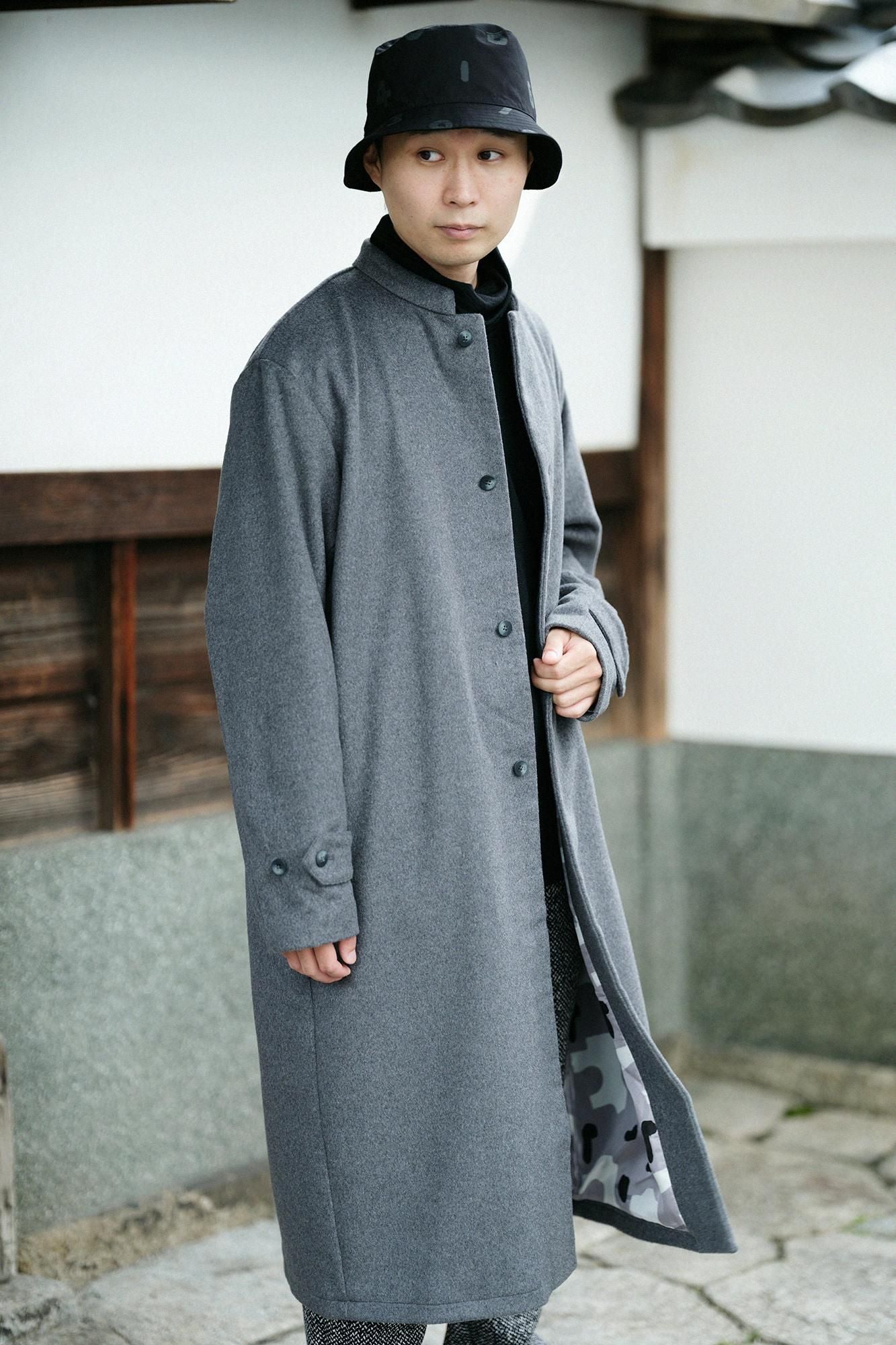 Super 120's Wool S.C. Long Coat 2.0 / Dark Ash (Koihai) x Koihai