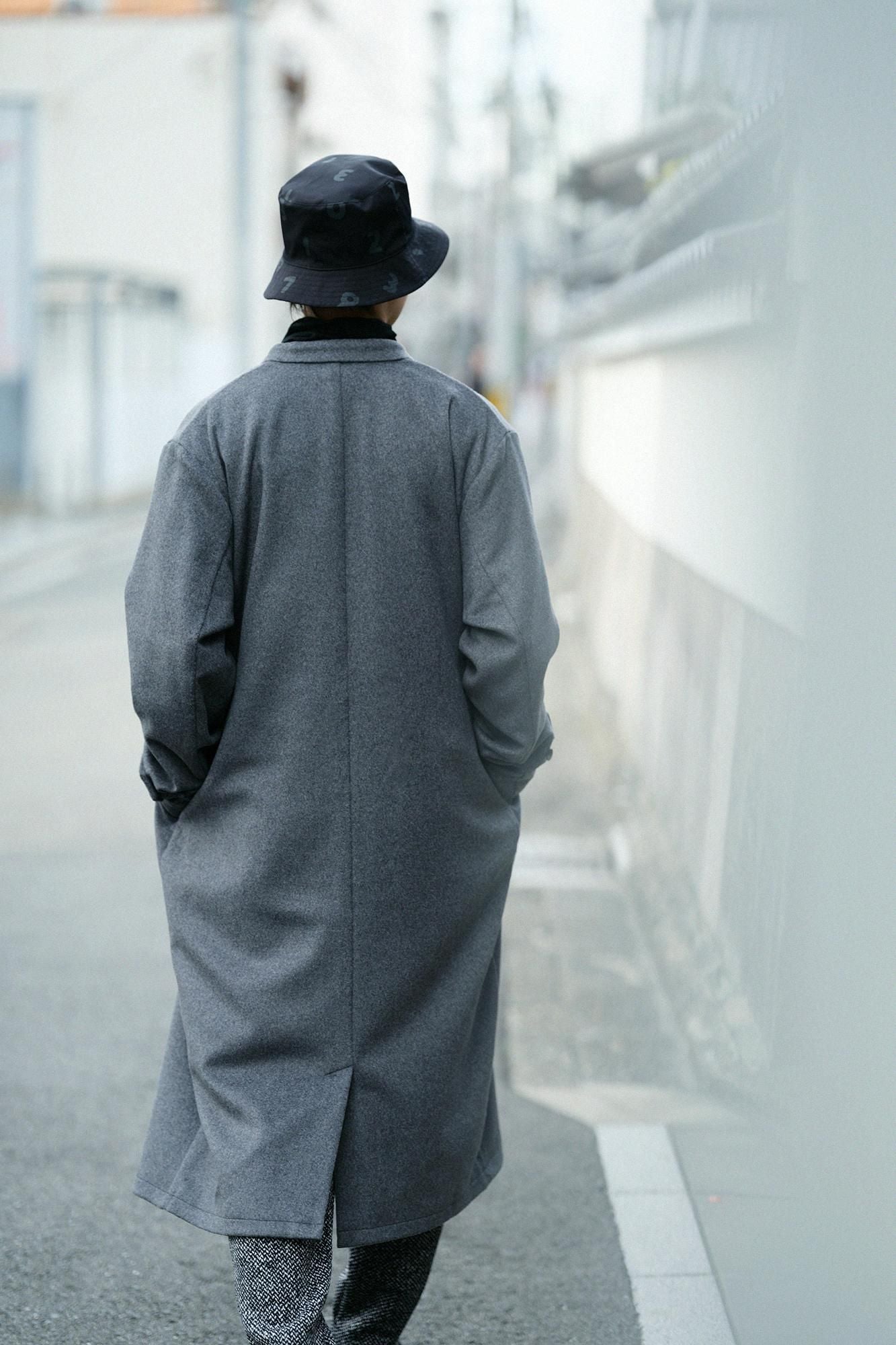 Super 120's Wool S.C. Long Coat 2.0 / Dark Ash (Koihai) x Koihai