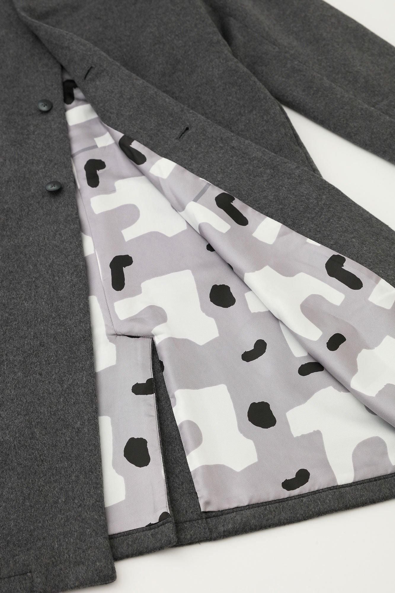 Super 120's Wool S.C. Long Coat 2.0 / Dark Ash (Koihai) x Koihai